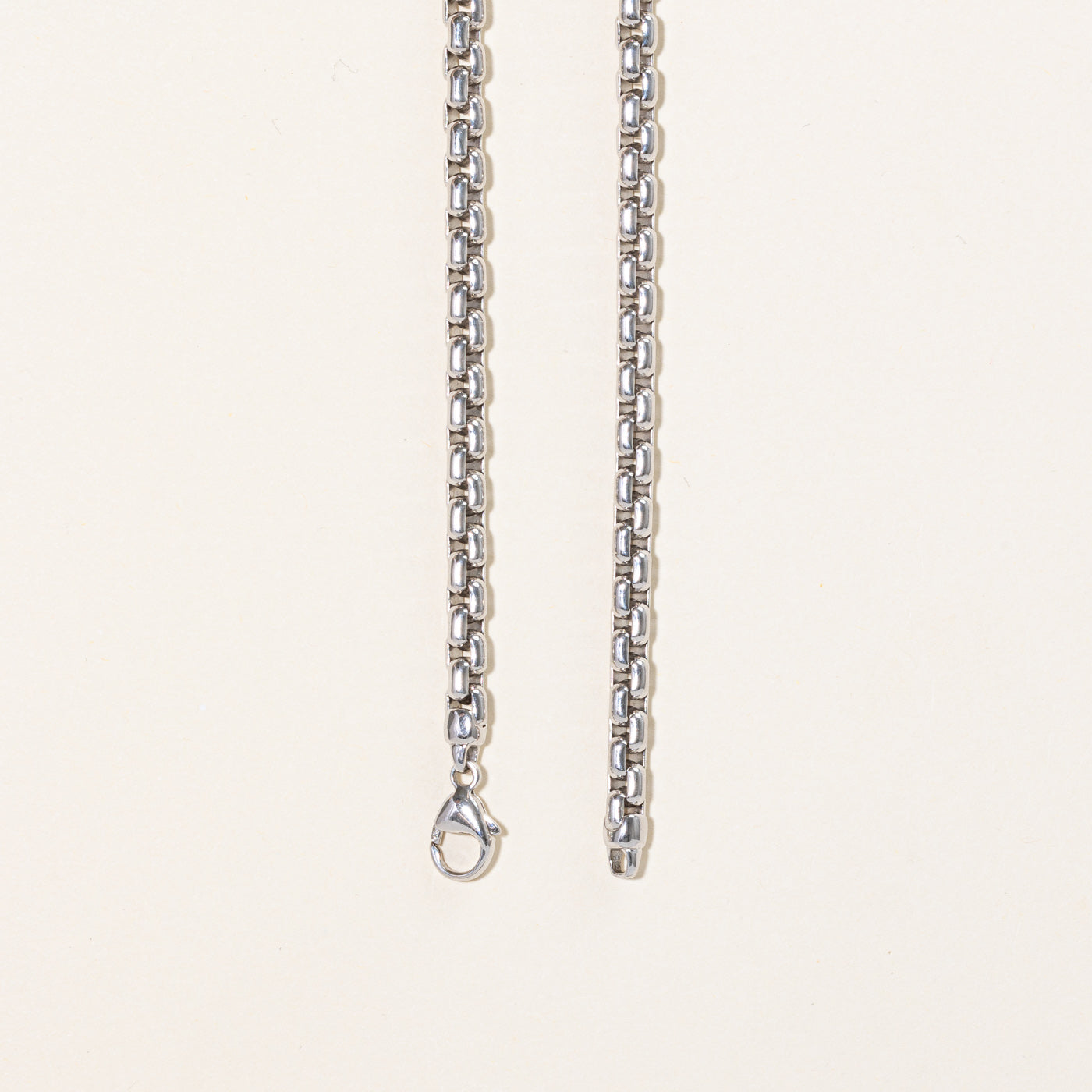 'Tiffany & Co' 18k White Gold Square Link Chain | 20" |