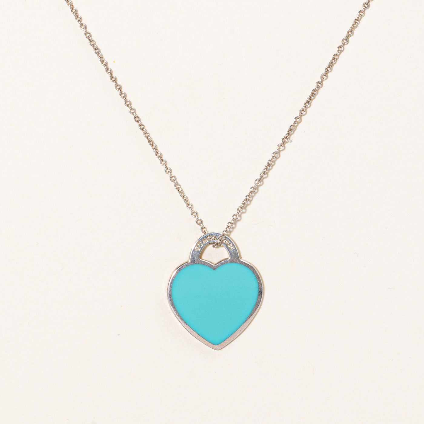 'Tiffany & Co' Tiffany Blue Small Heart Tag Pendant | 16" |