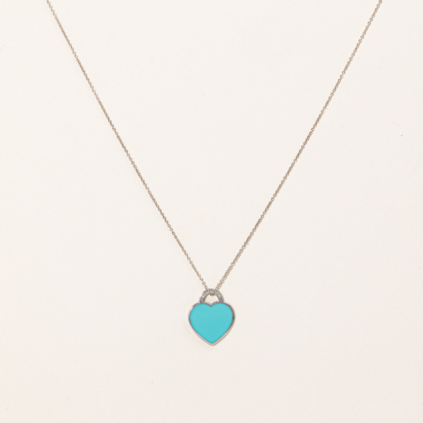 'Tiffany & Co' Tiffany Blue Small Heart Tag Pendant | 16" |