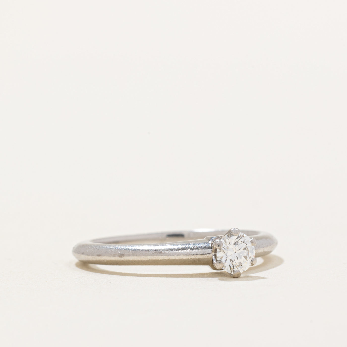 'Tiffany & Co' The Tiffany Setting Engagement Ring in Platinum | 0.22ct VS1/VS2 F | SZ 5.75 |