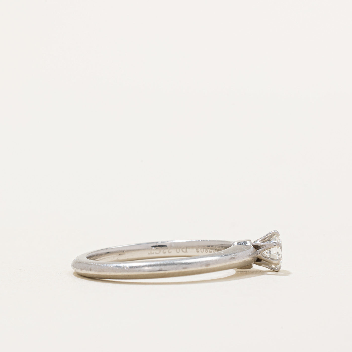 'Tiffany & Co' The Tiffany Setting Engagement Ring in Platinum | 0.22ct VS1/VS2 F | SZ 5.75 |