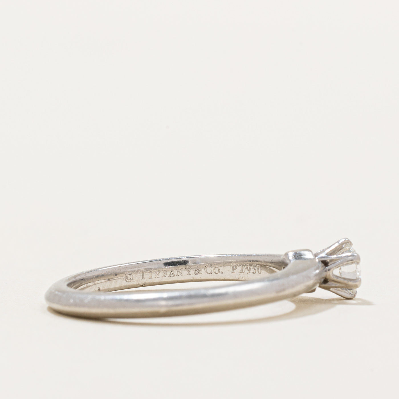 'Tiffany & Co' The Tiffany Setting Engagement Ring in Platinum | 0.22ct VS1/VS2 F | SZ 5.75 |
