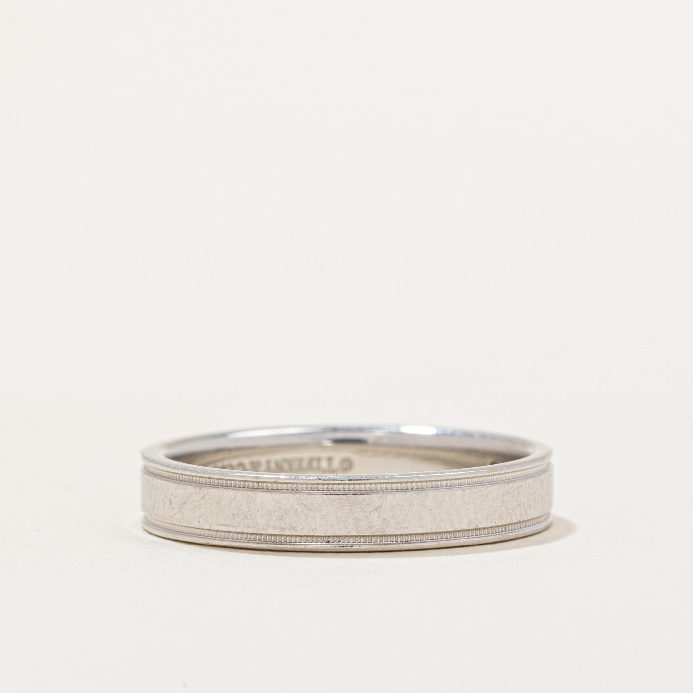 'Tiffany & Co' Double Milgrain Essential Band Ring | 0.01ct | SZ 8.75 |