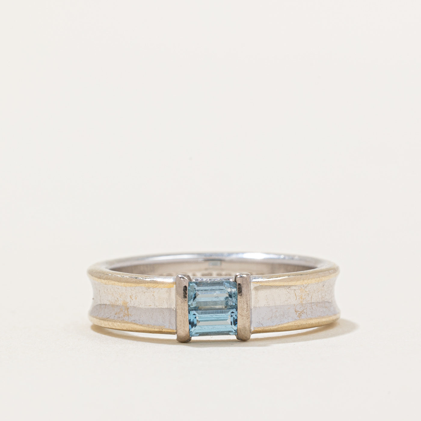 'Tiffany & Co' 1997 Aquamarine Ring | 0.18ctw | SZ 5.25 |