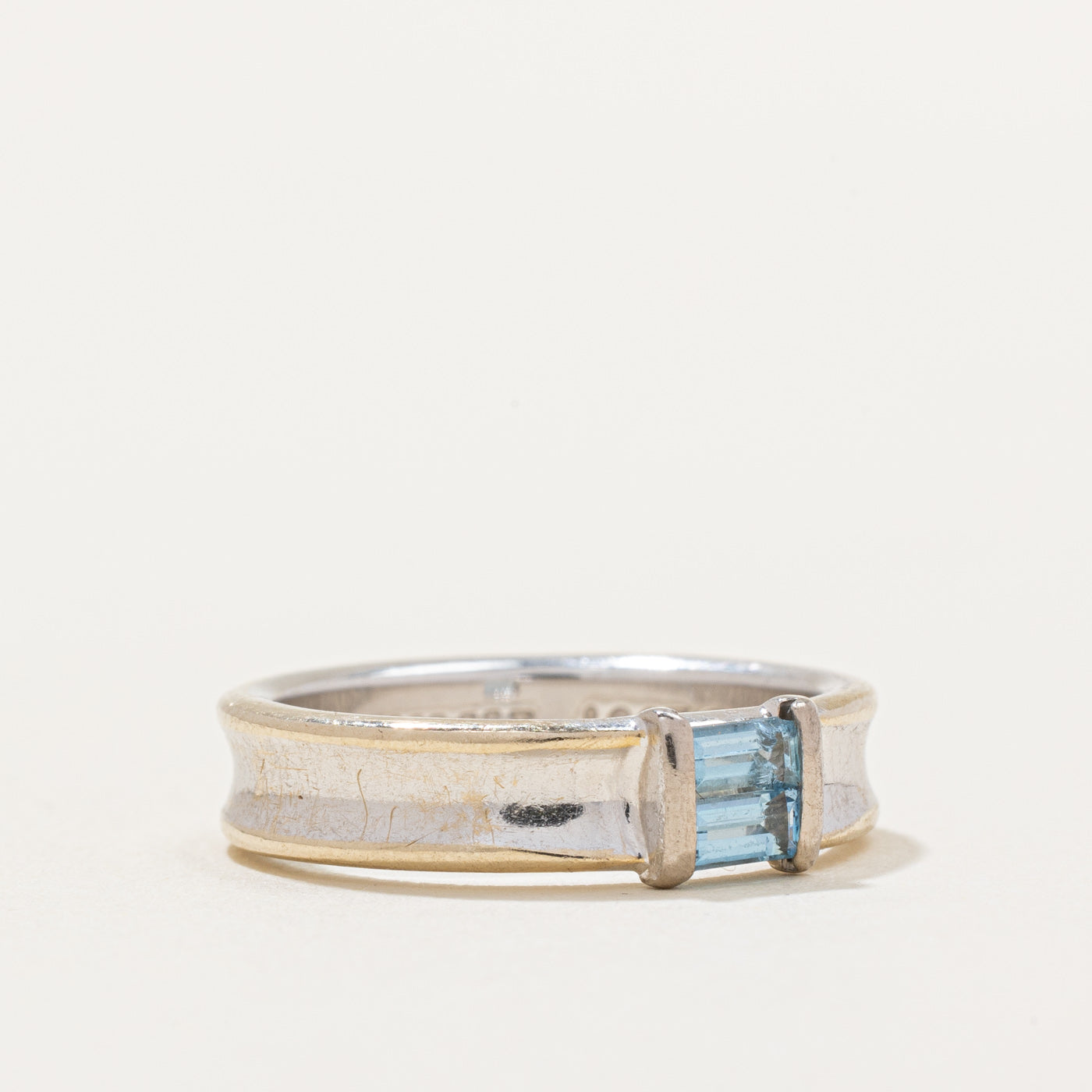 'Tiffany & Co' 1997 Aquamarine Ring | 0.18ctw | SZ 5.25 |