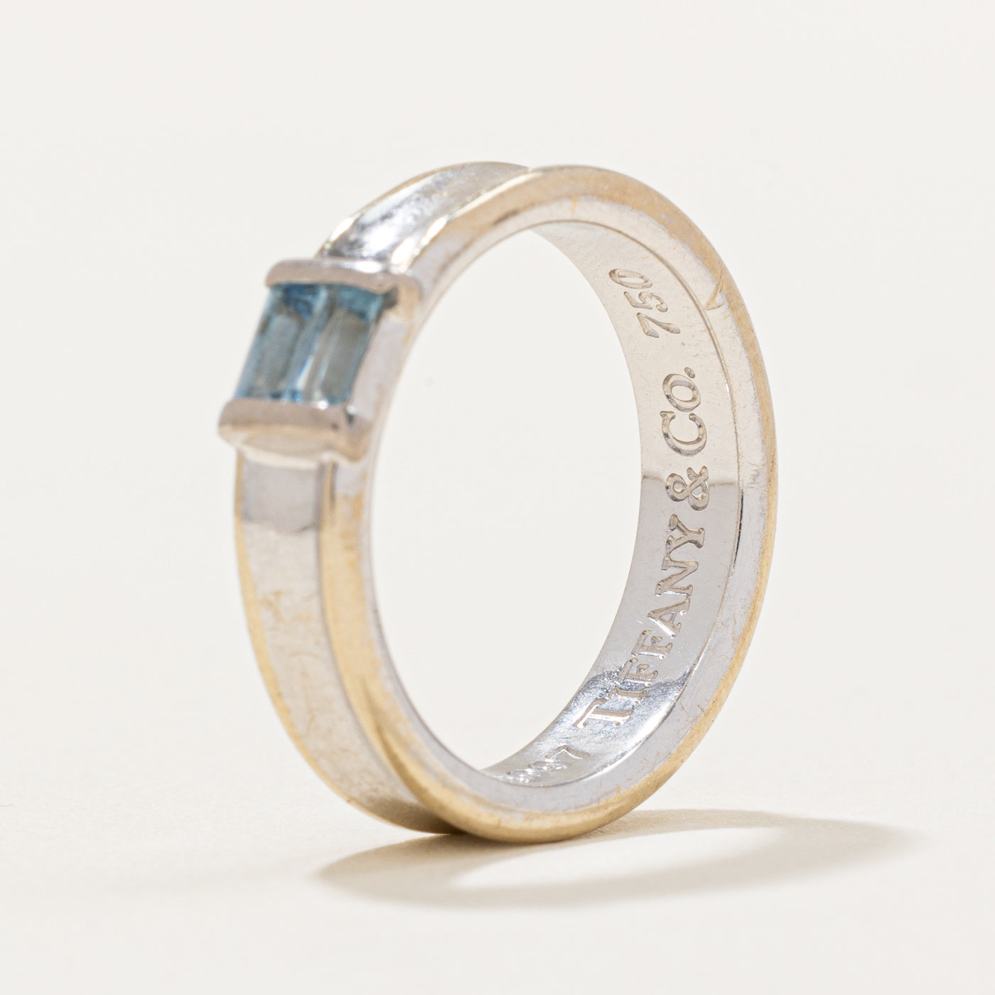 'Tiffany & Co' 1997 Aquamarine Ring | 0.18ctw | SZ 5.25 |