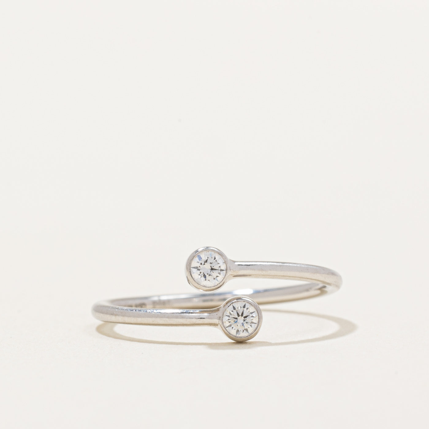'Tiffany & Co' Elsa Peretti Diamond Hoop Ring | 0.10ctw | SZ 4.25 |