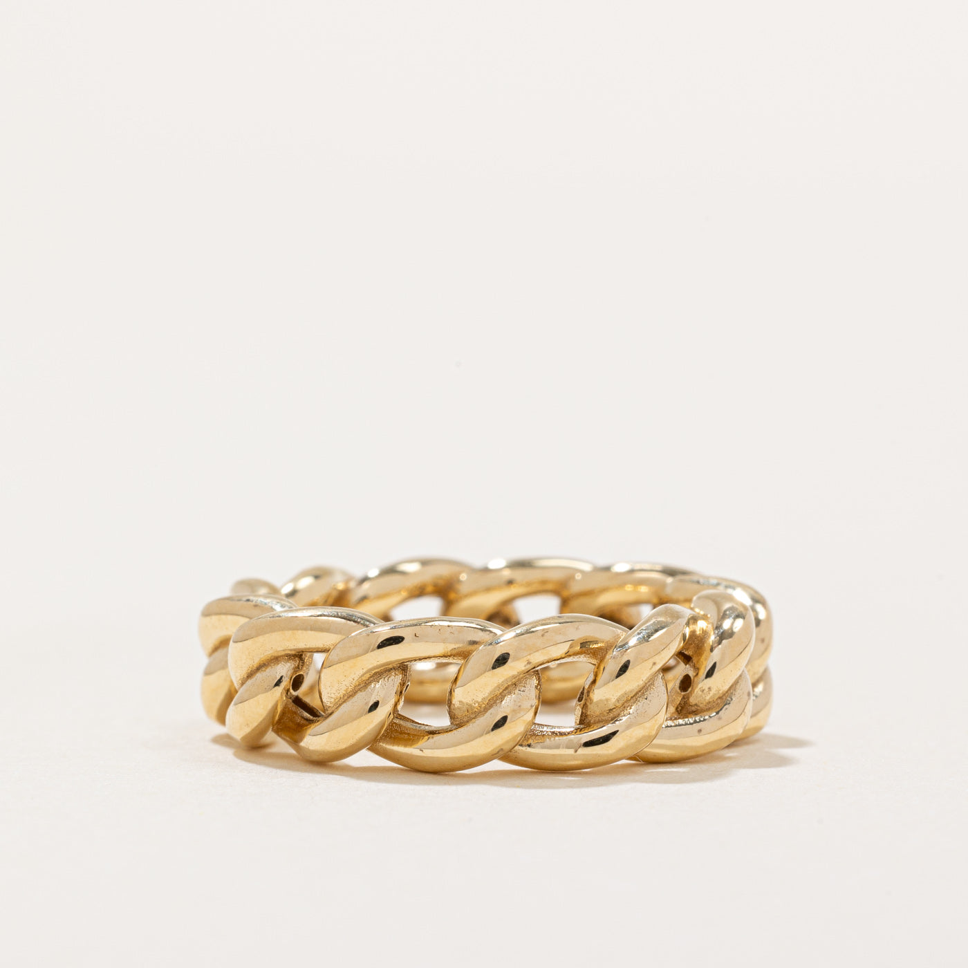 18k Yellow Gold Chain Link Ring | SZ 5.75 |