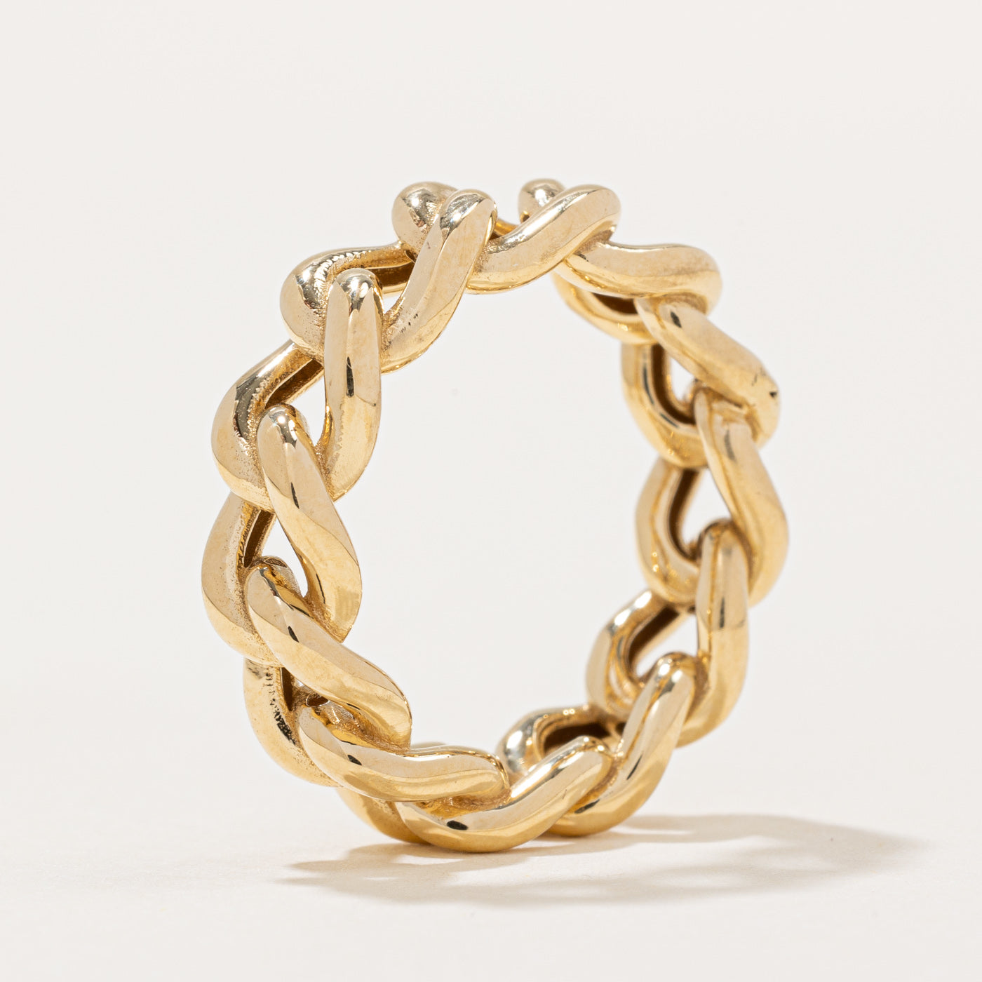18k Yellow Gold Chain Link Ring | SZ 5.75 |