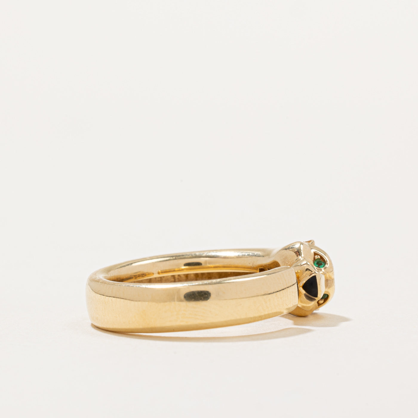 Bague enveloppante panthère en verre vert | Taille 7,75 |