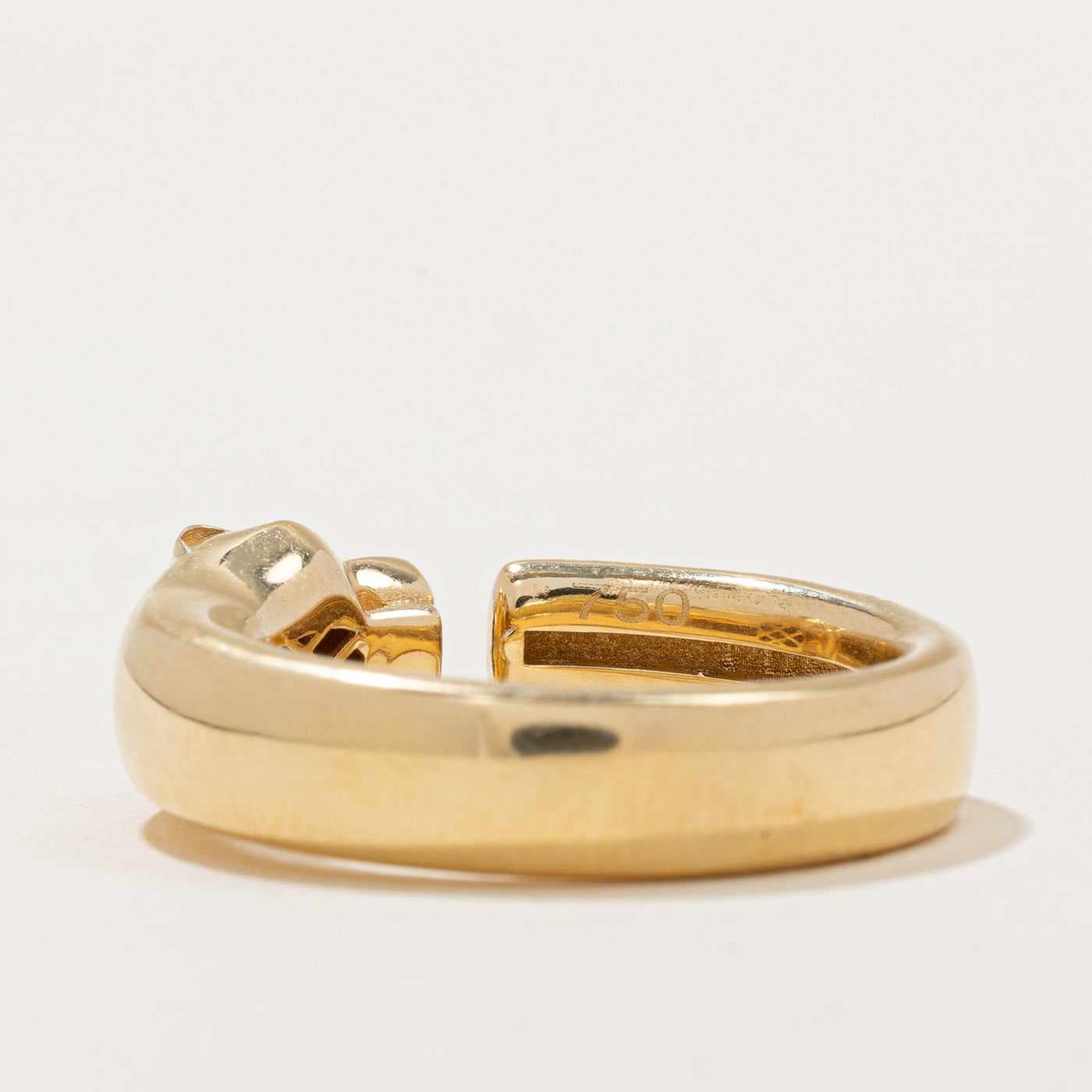Bague enveloppante panthère en verre vert | Taille 7,75 |
