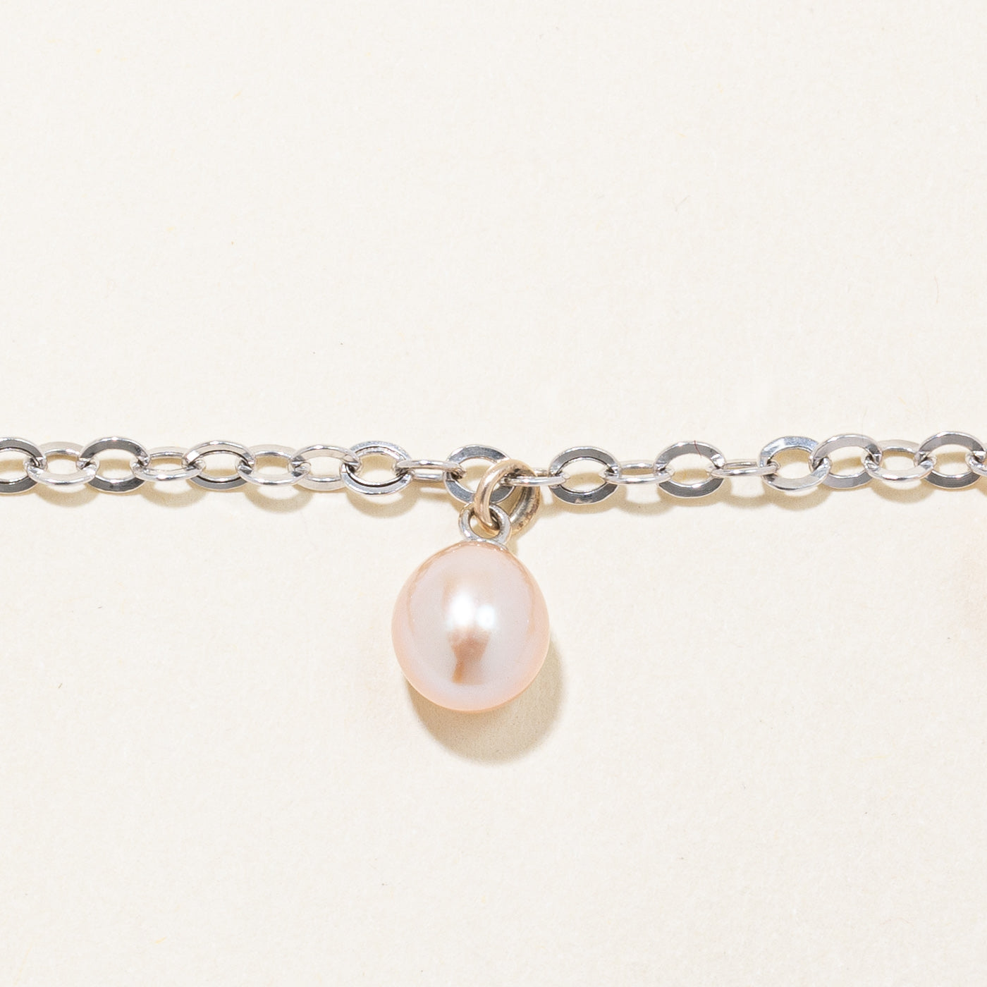 Oval Drop Pearl Pink Bracelet | 7" |