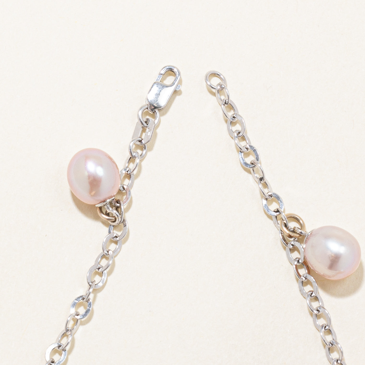 Oval Drop Pearl Pink Bracelet | 7" |