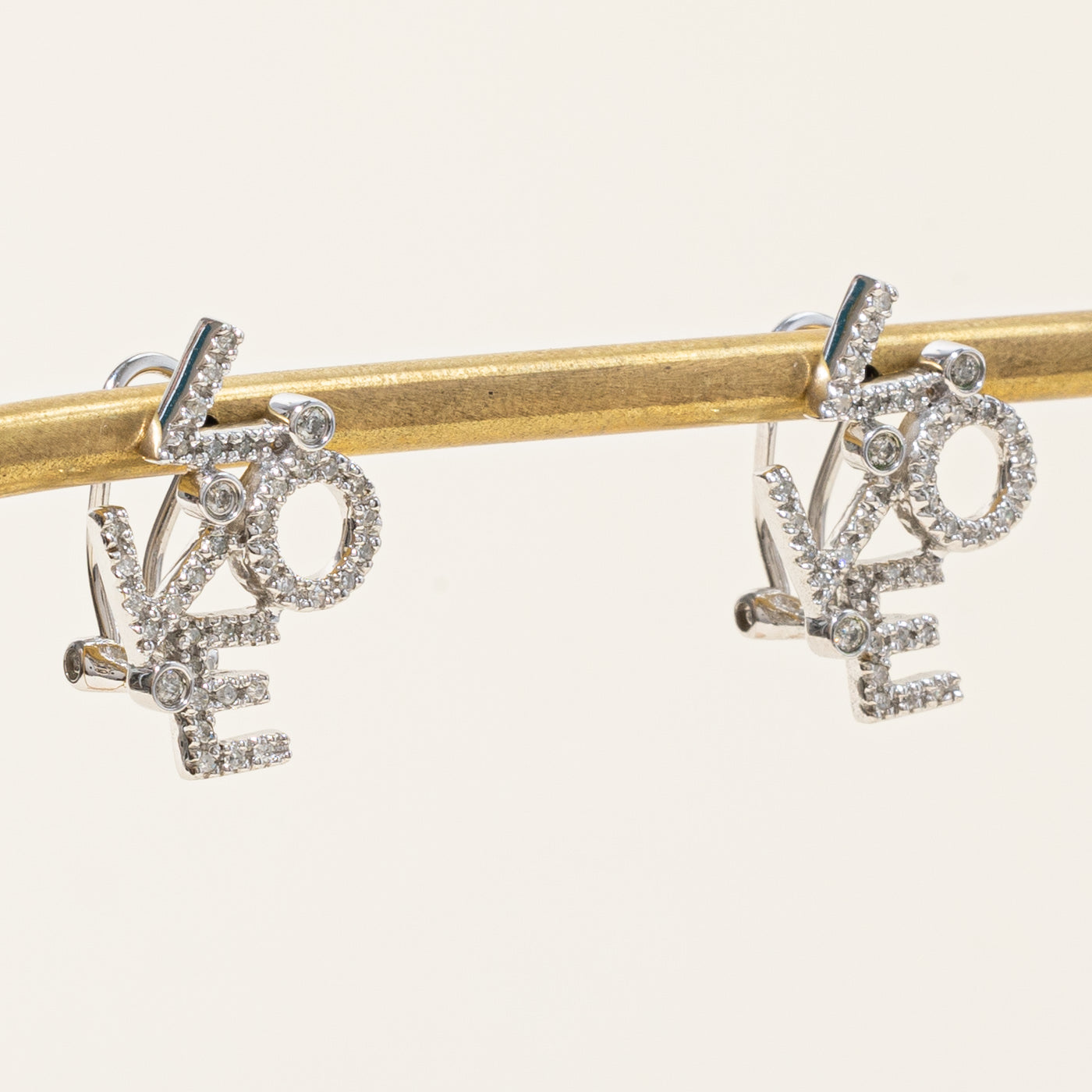 Diamond "LOVE" Stud Earrings | 0.42ctw |