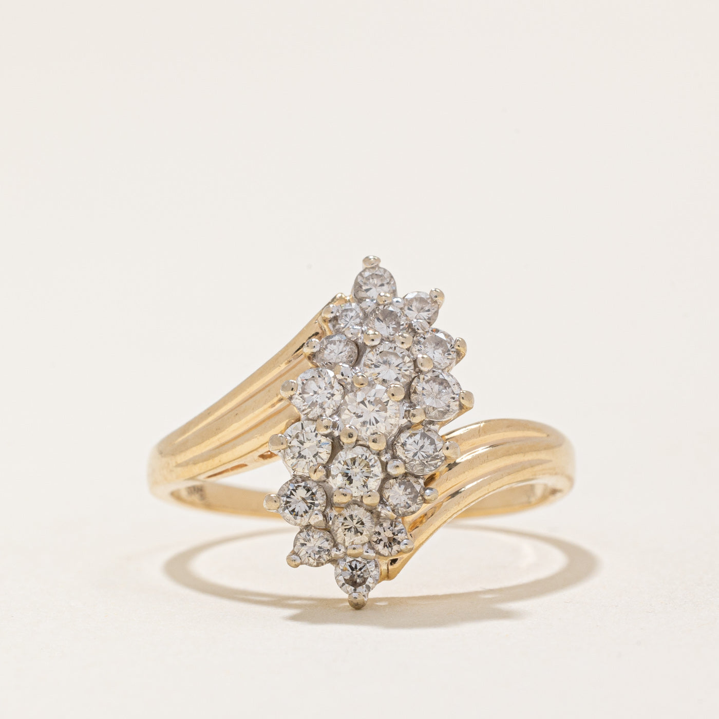 Diamond Cluster Waterfall Ring | 0.85ctw | SZ 8 |