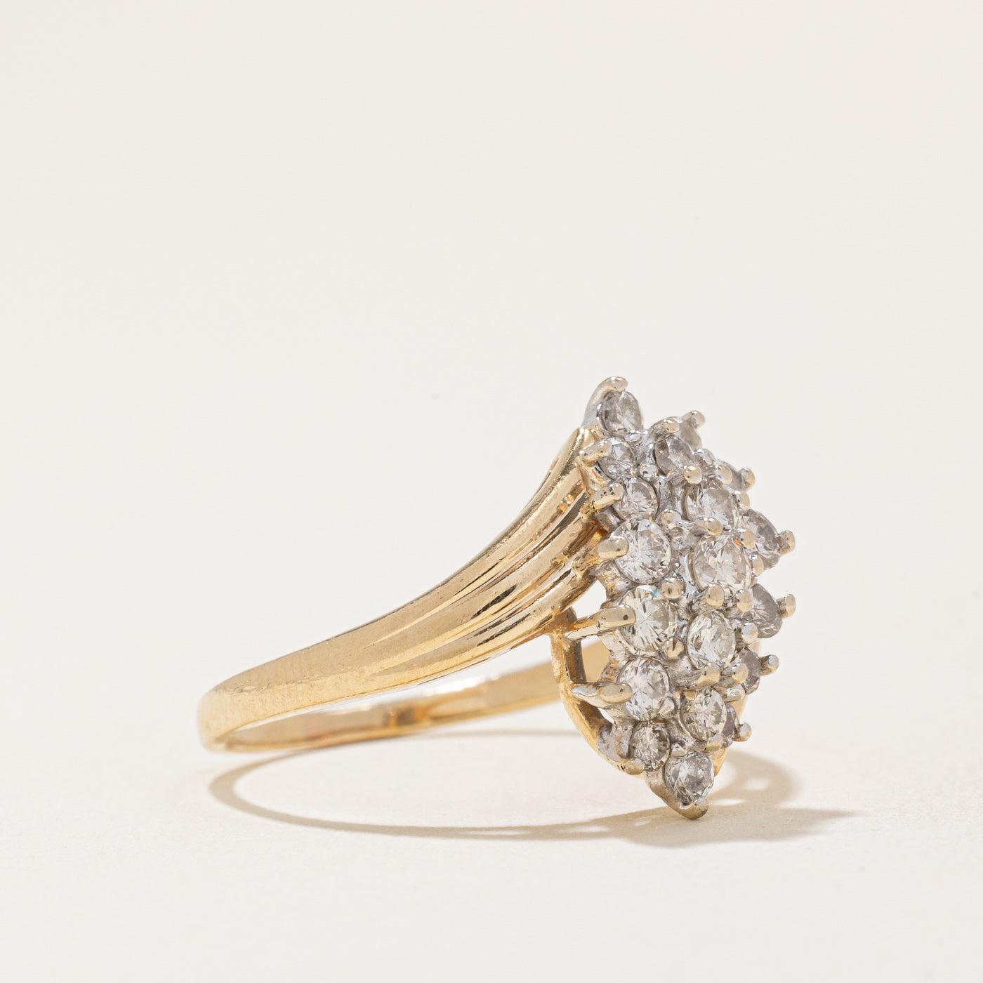 Diamond Cluster Waterfall Ring | 0.85ctw | SZ 8 |