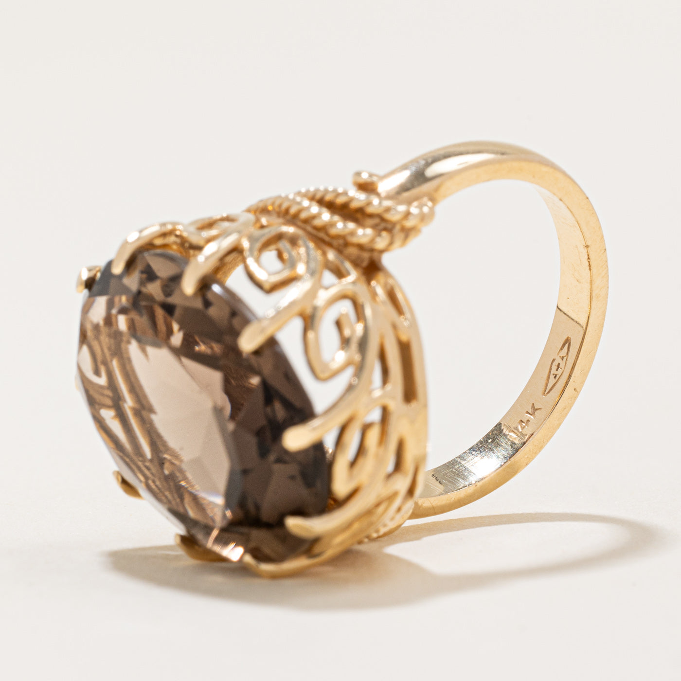 Smoky Quartz Cocktail Ring | 12.96ct | SZ 6.75 |