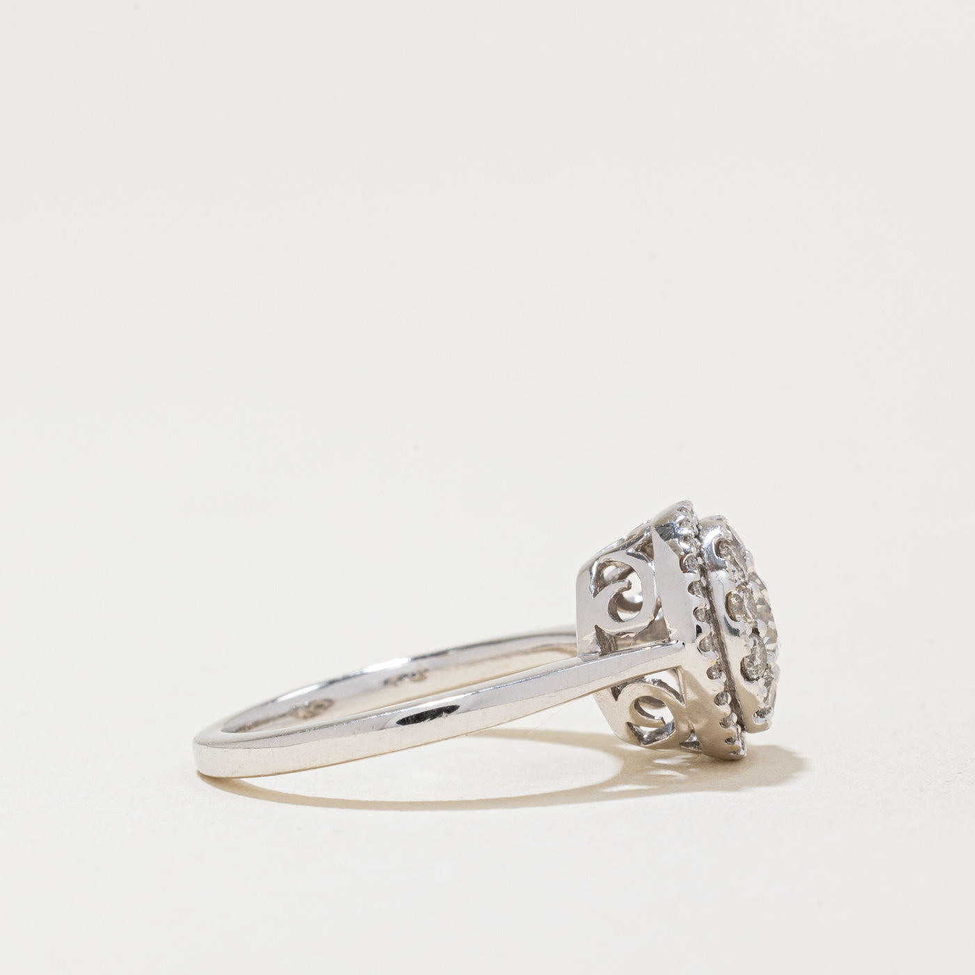 Pave Set Diamond Engagement Ring | 0.84ctw | SZ 3.75 |