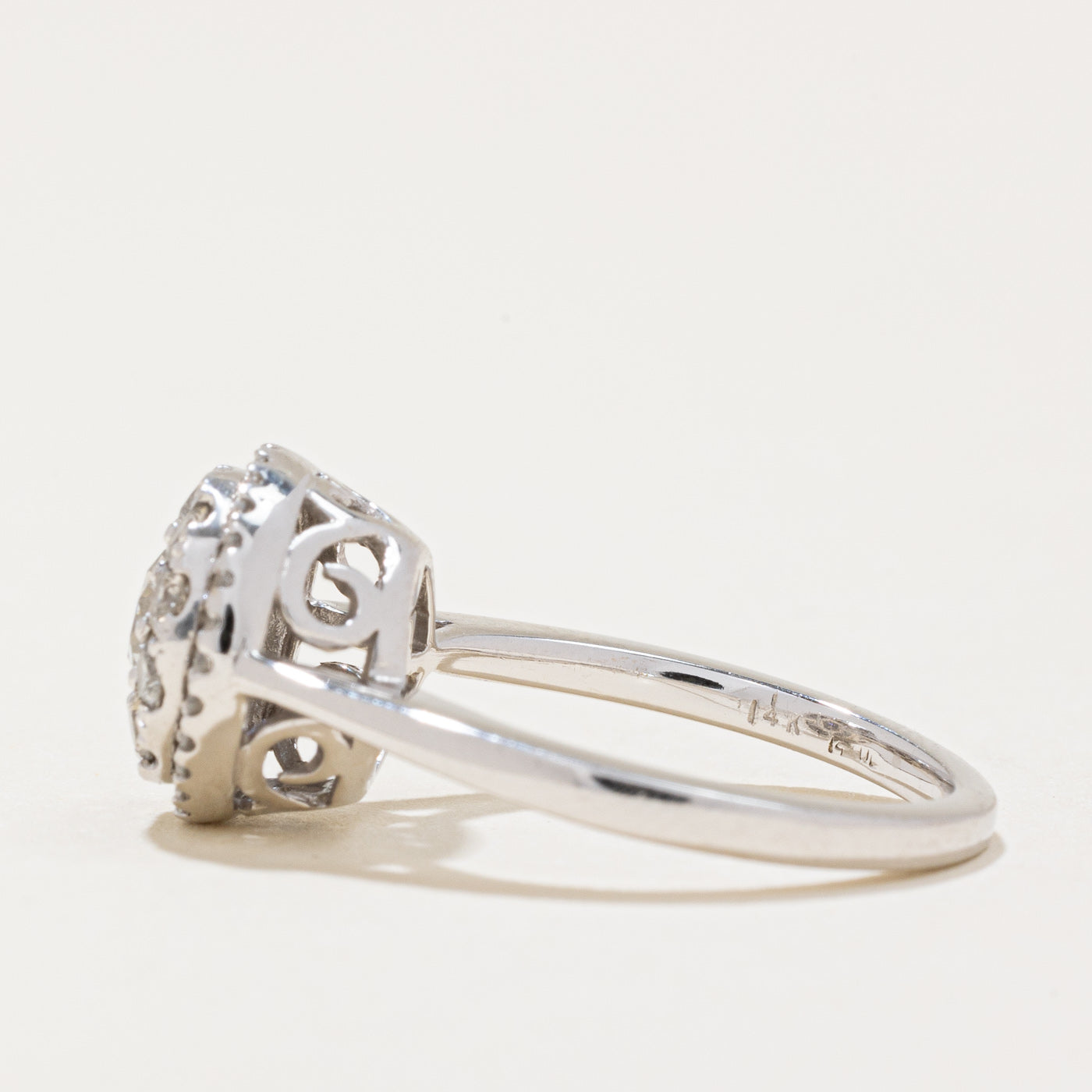 Pave Set Diamond Engagement Ring | 0.84ctw | SZ 3.75 |