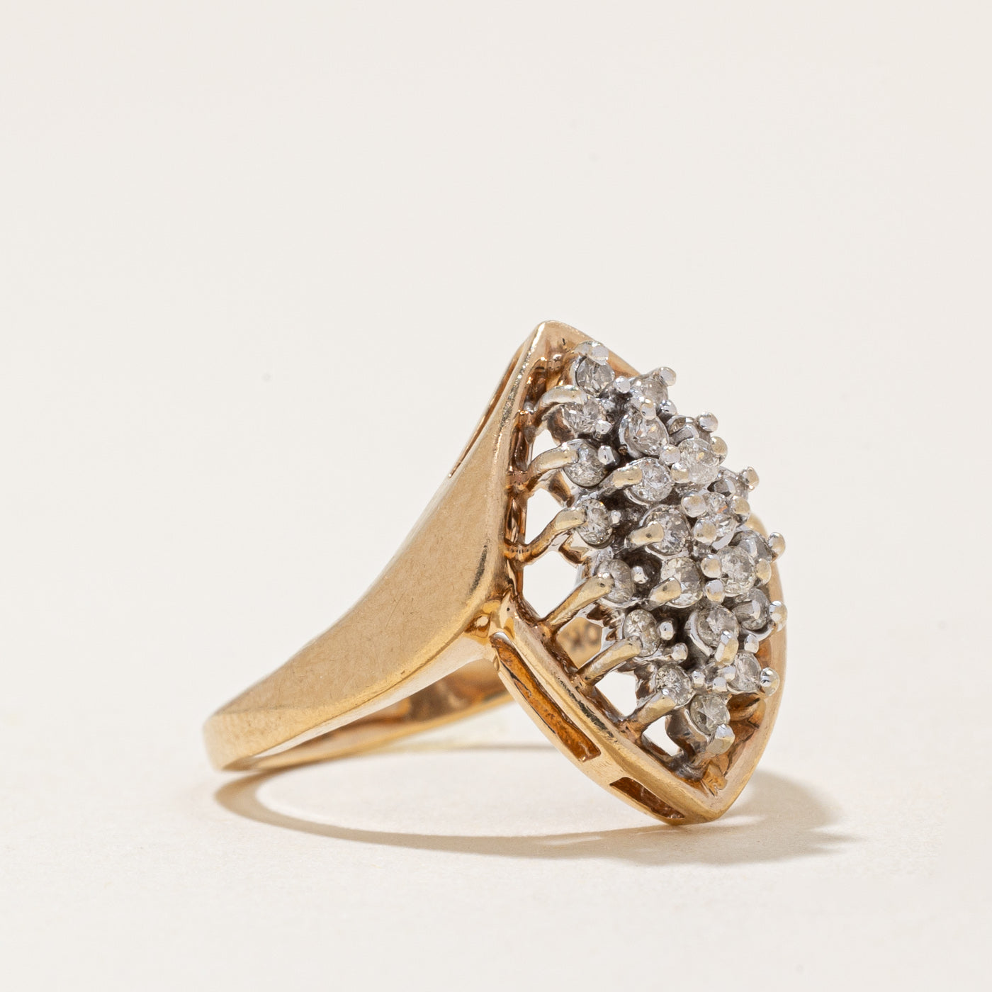 Diamond Cluster Cocktail Ring | 0.22ctw | SZ 4 |