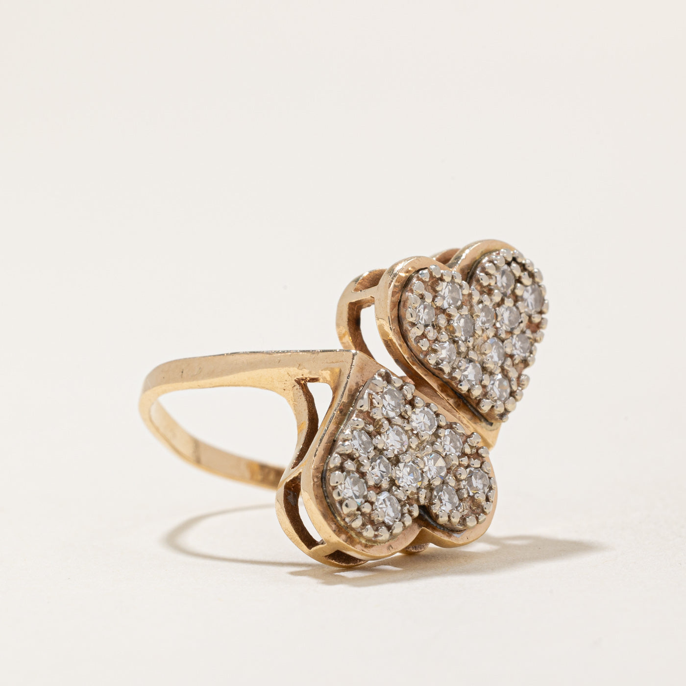 Diamond Twin Heart Ring | 0.40ctw | SZ 5.75 |
