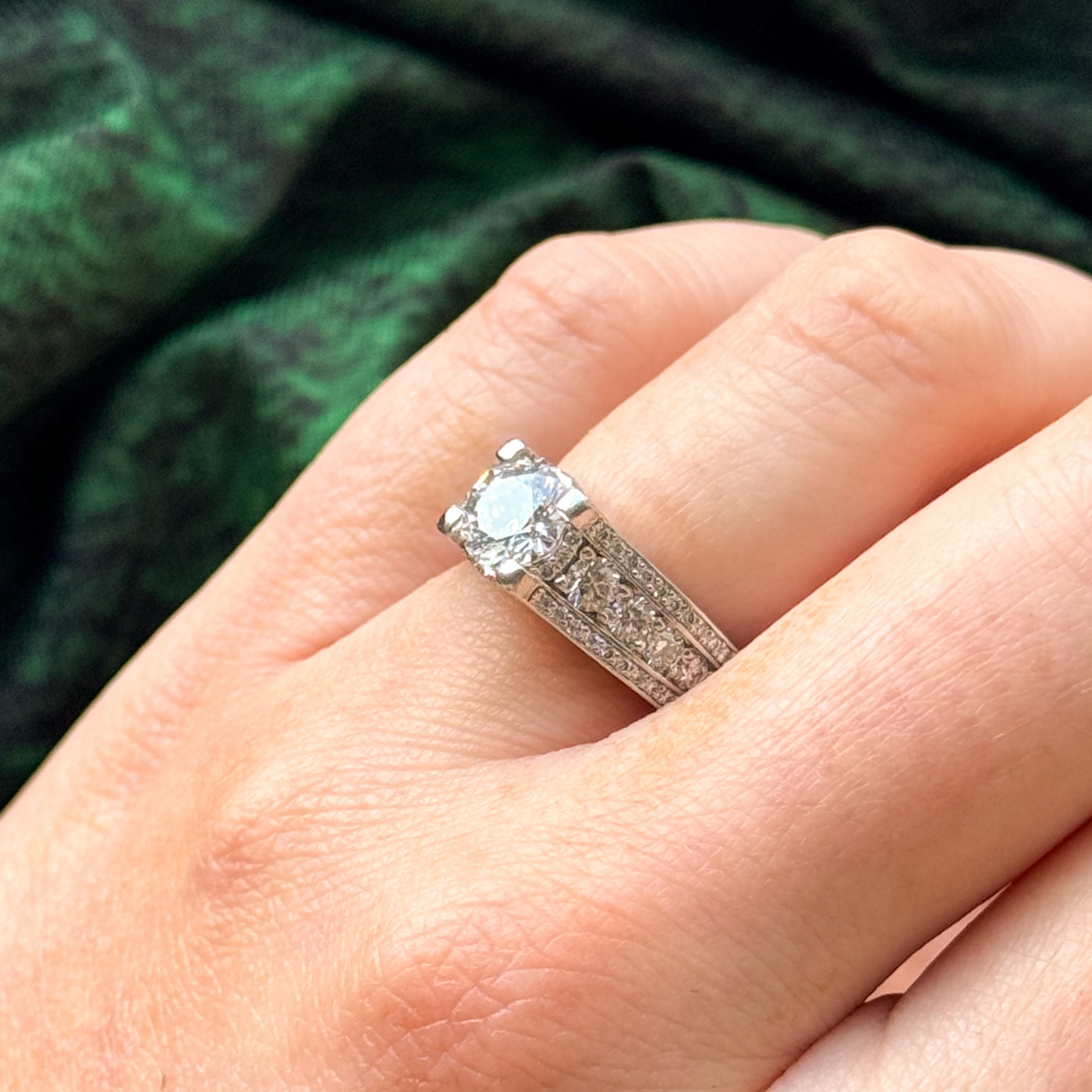 Diamond Platinum Engagement Ring | 1.95ctw VVS2 F | SZ 4.75 |