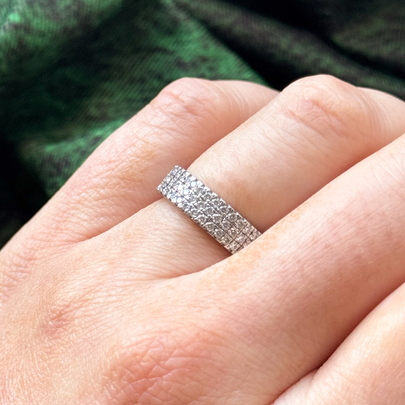 Double Row Diamond Eternity Platinum Band | 1.00ctw | SZ 4.75 |