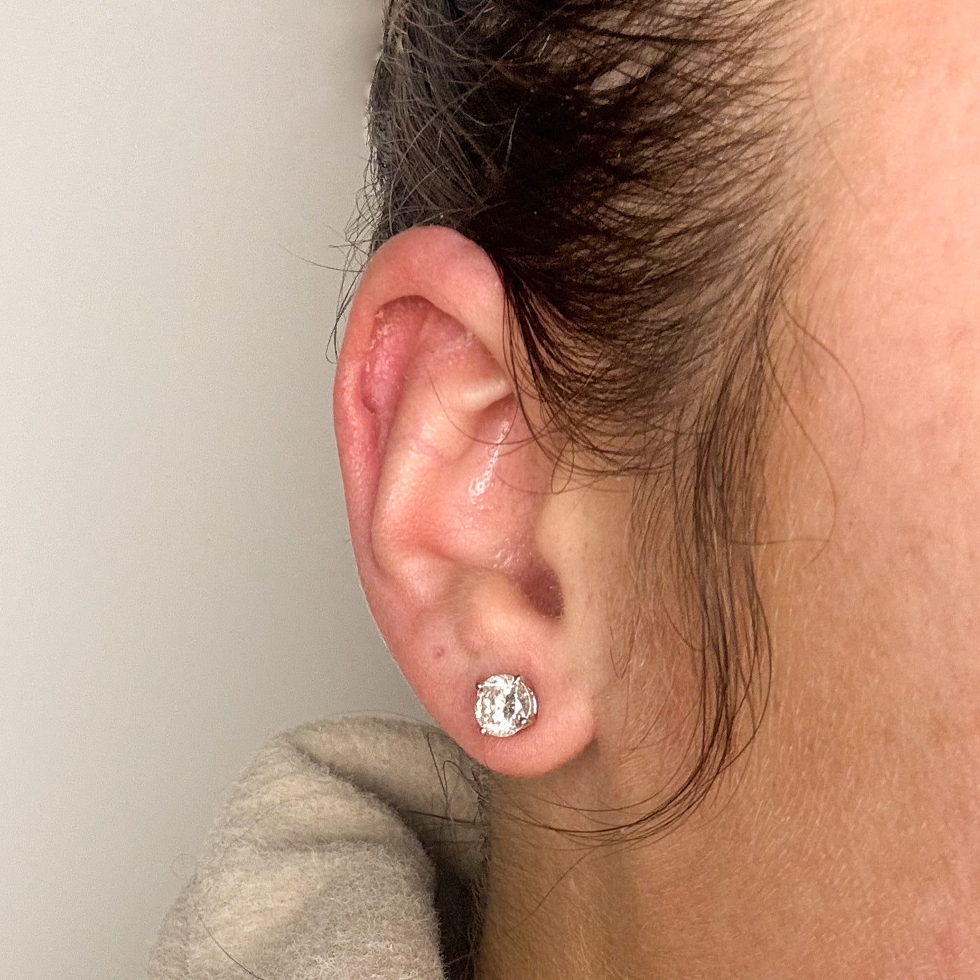 Boucles d'oreilles puces en diamant | 2,06 ct I1 I/J |