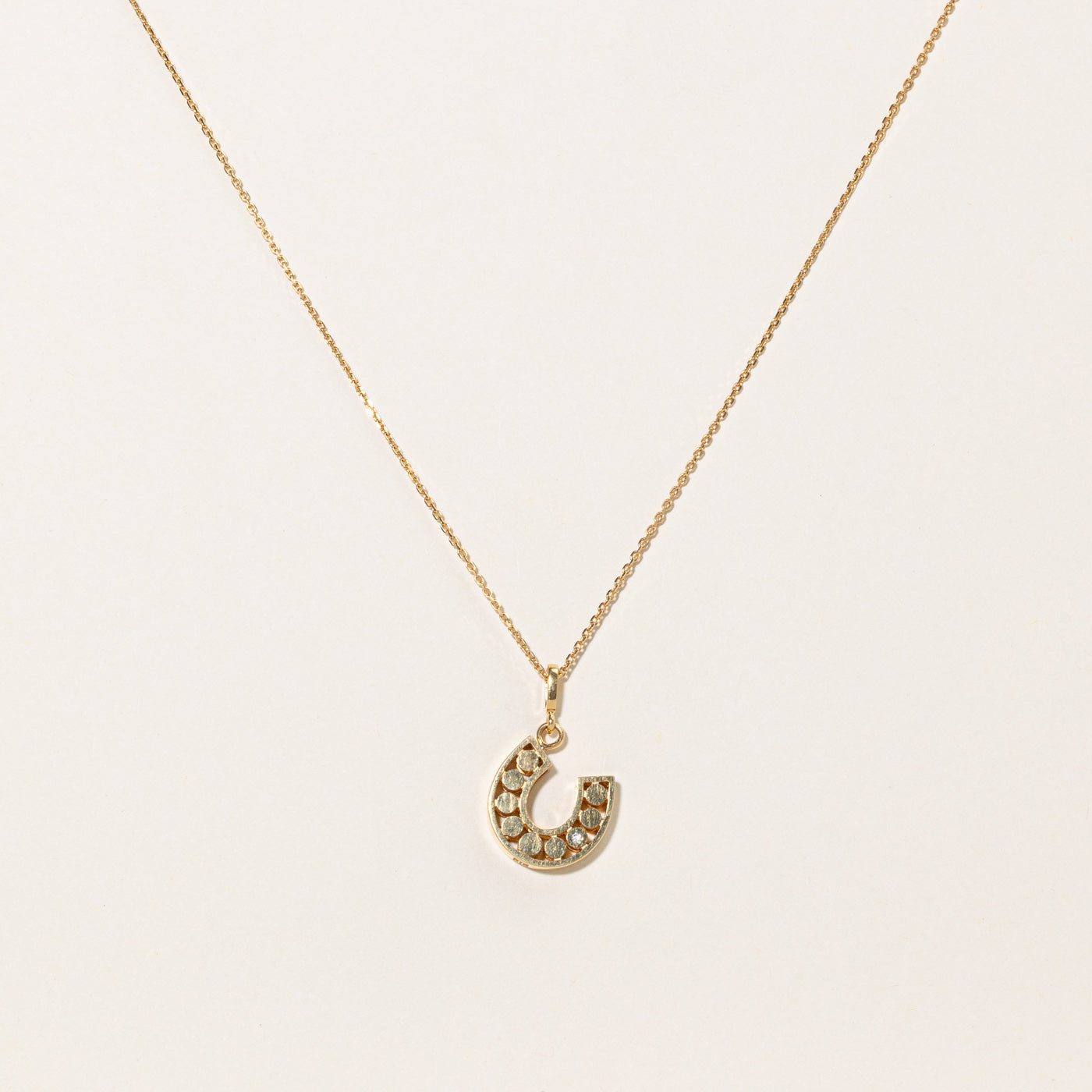 Horseshoe Diamond Pendant & Necklace | 0.01ct | 17.5" |