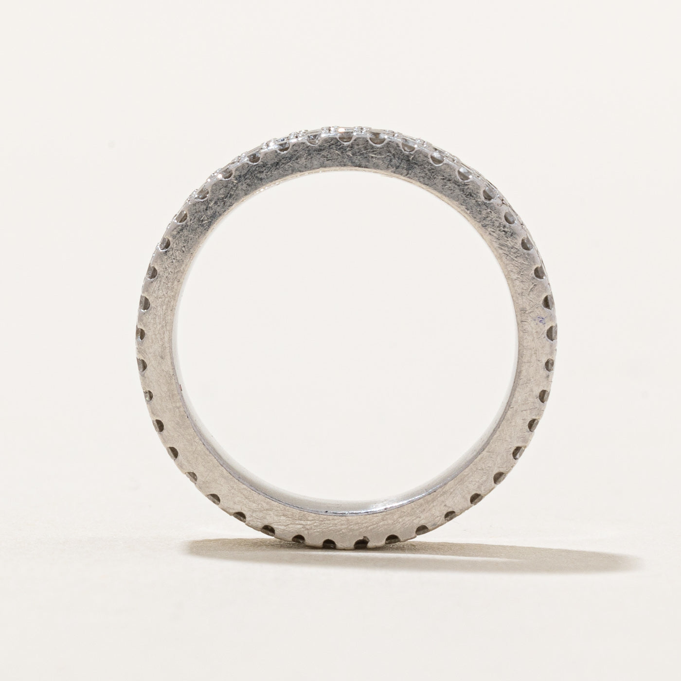 Double Row Diamond Eternity Platinum Band | 1.00ctw | SZ 4.75 |