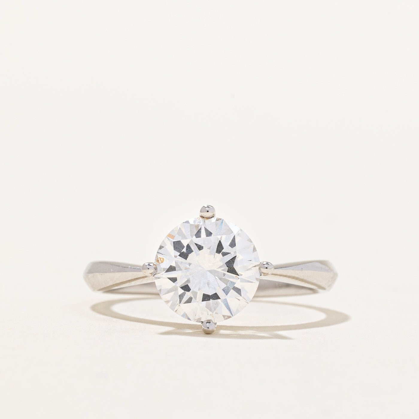 2.21ct GIA-graded Natural Diamond Engagement Ring with Hidden Heart Motif | 2.21ct VVS2 E | SZ 7.75 |