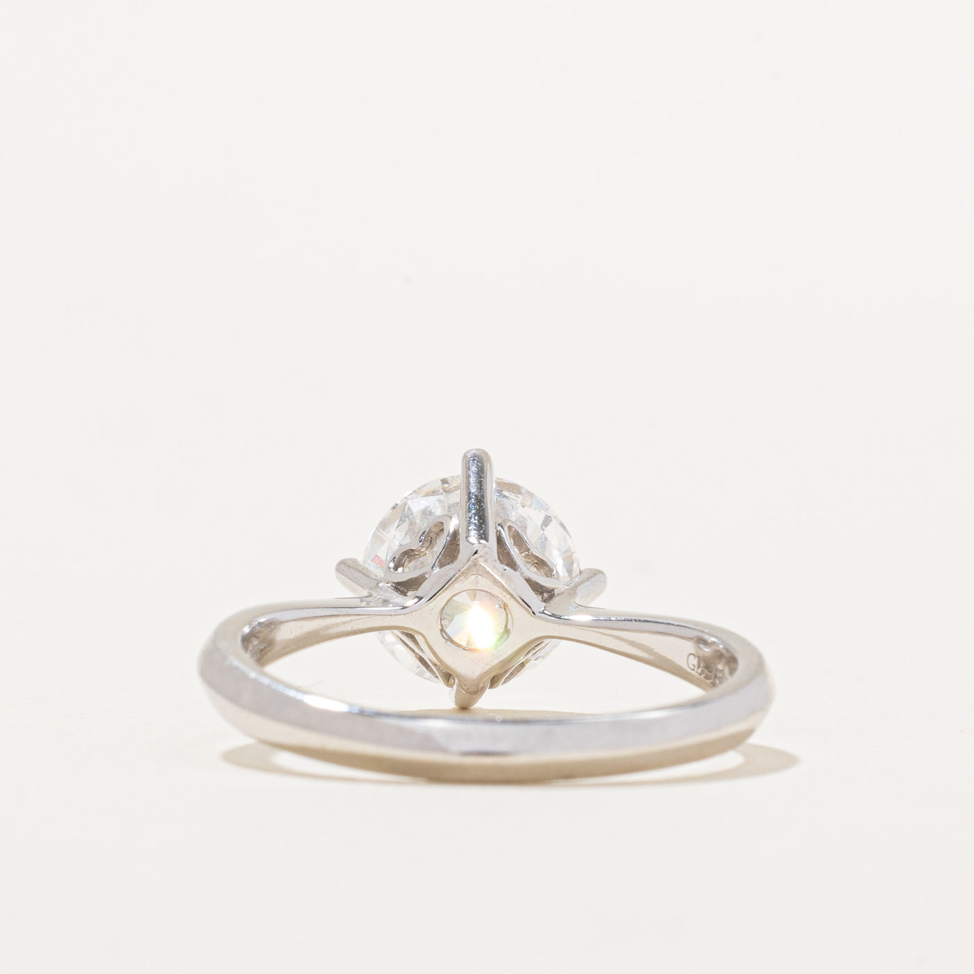 2.21ct GIA-graded Natural Diamond Engagement Ring with Hidden Heart Motif | 2.21ct VVS2 E | SZ 7.75 |