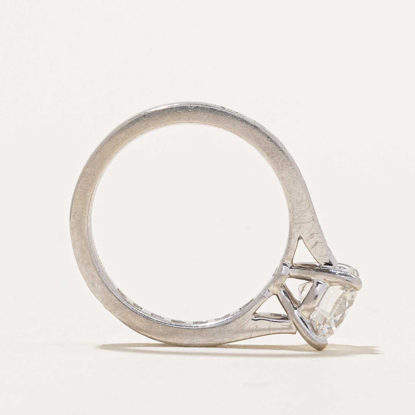 GIA Diamond Platinum Engagement Ring | GIA 1.20ct VVS1 F Ex | 1.44ctw | SZ 4.25 |
