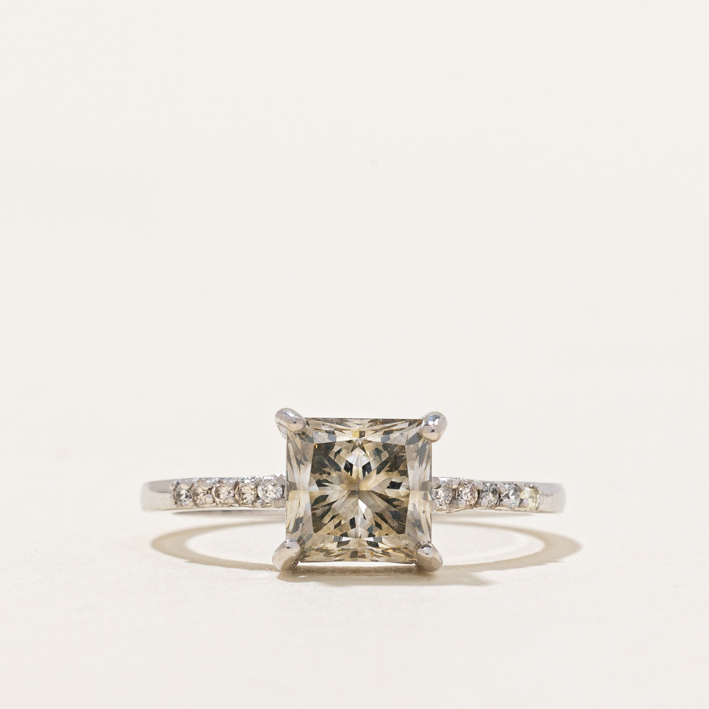 Champagne Diamond Princess Cut Ring | 2.07ctw | SZ 6.5 |