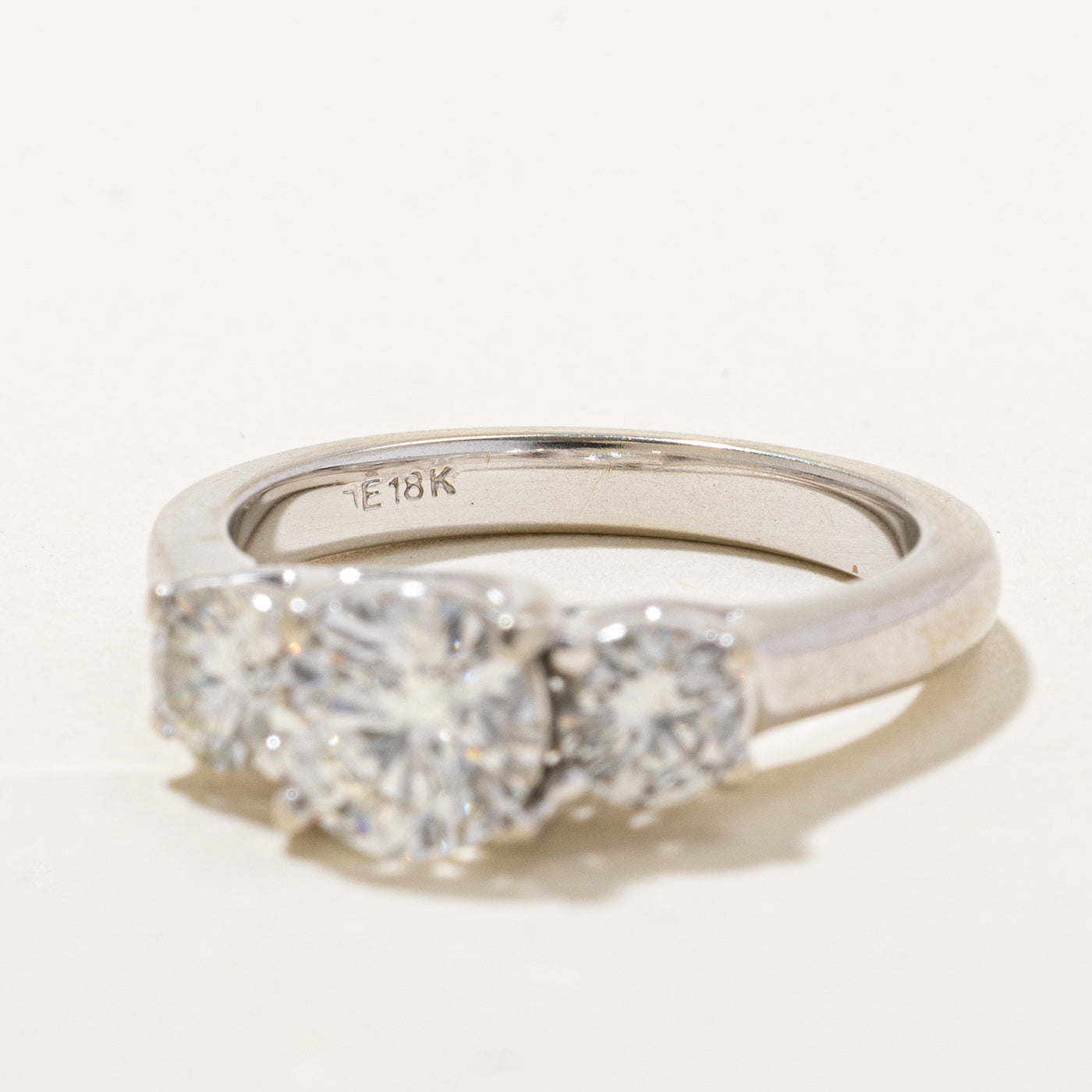 Three Stone Diamond Engagement Ring | 1.61ctw SI1 F/G | SZ 6 |