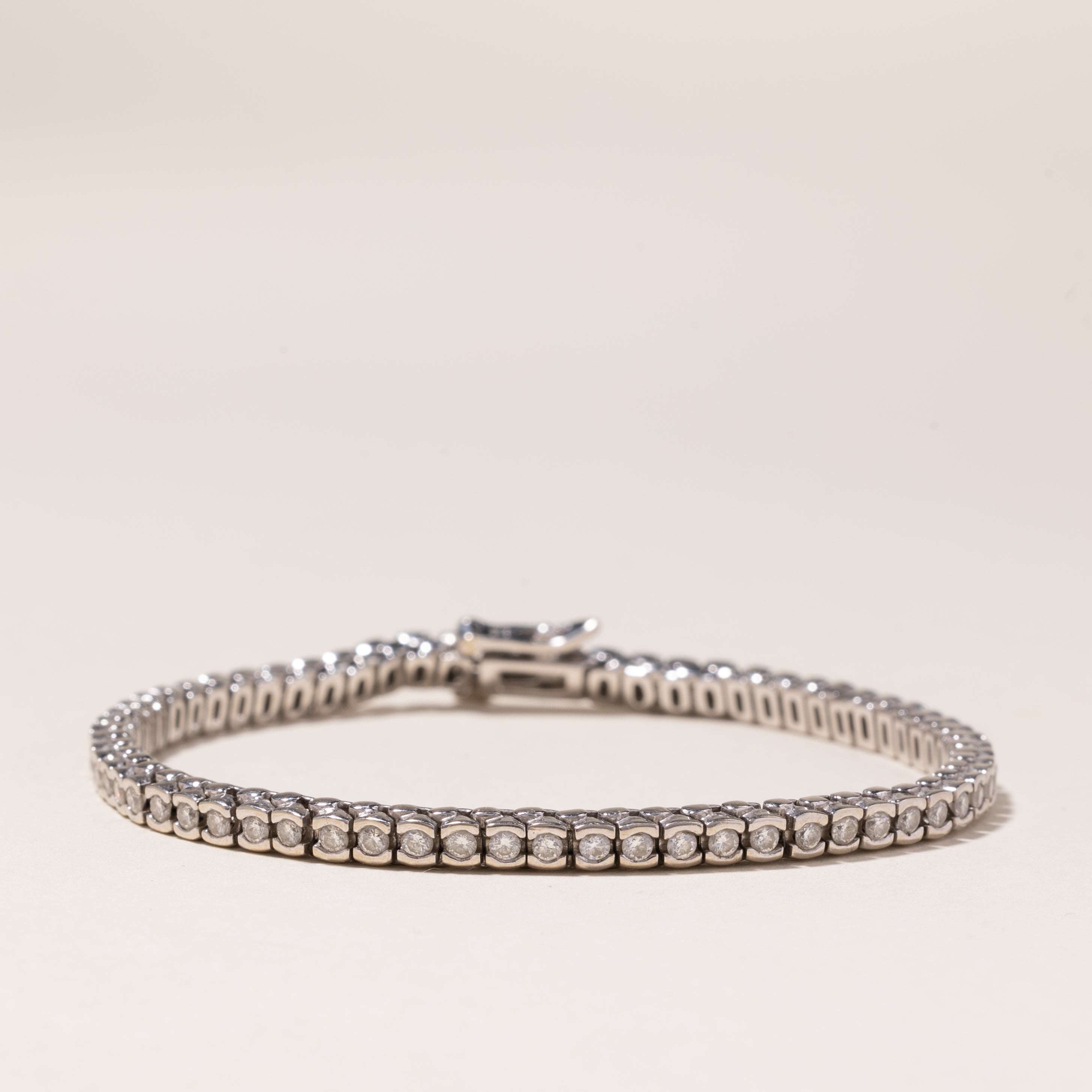 14K White Gold Tennis Bracelet | 1.78ctw I1 G/H | 7" |