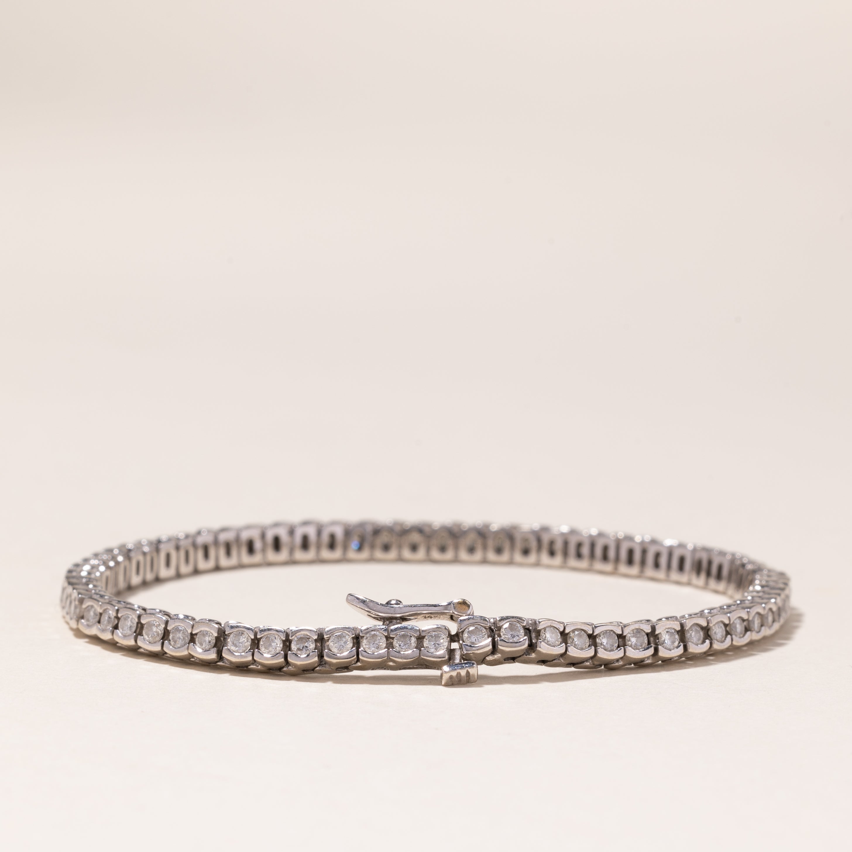 14K White Gold Tennis Bracelet | 1.78ctw I1 G/H | 7" |