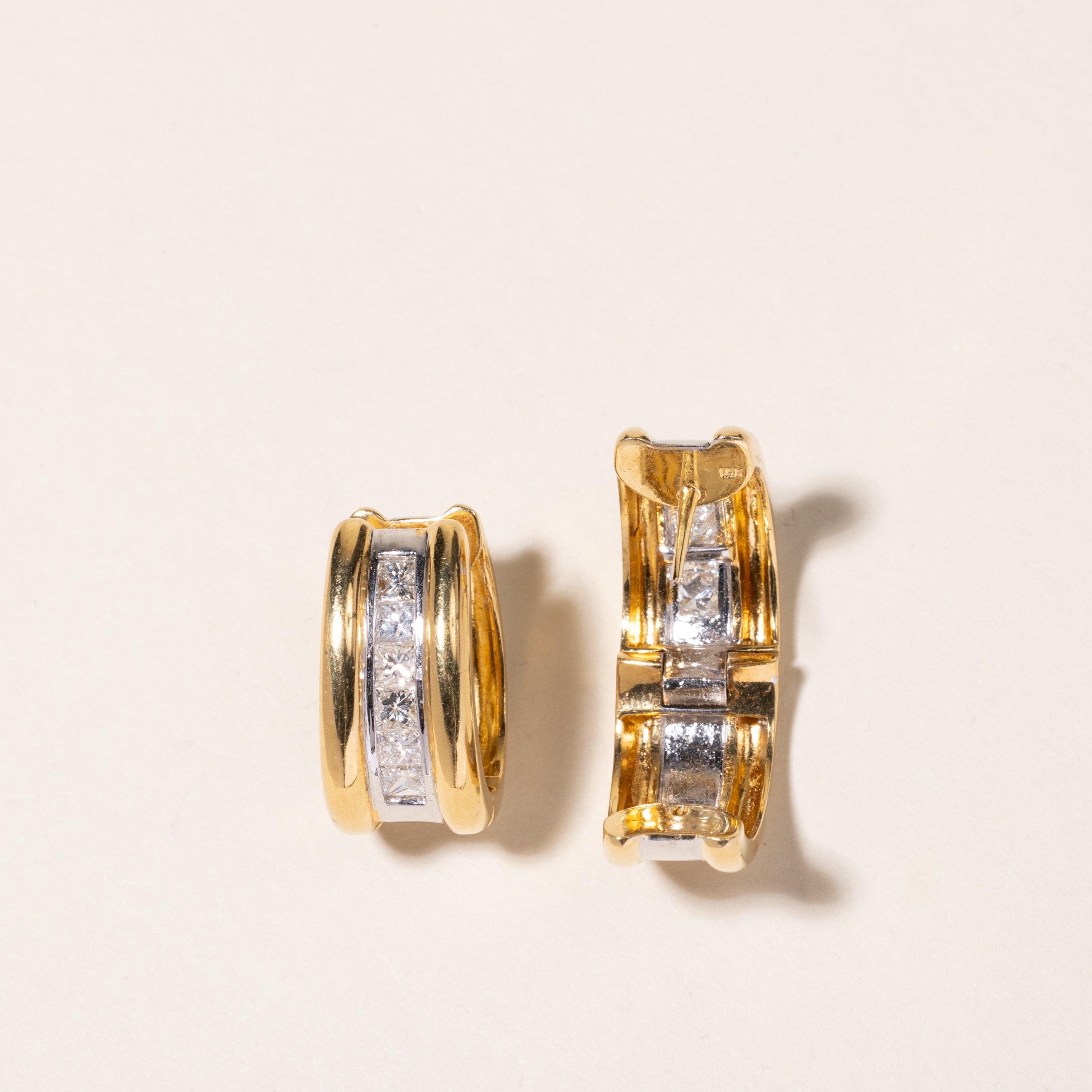 18K Yellow Gold Diamond Hoop Earrings | 1.79ctw |