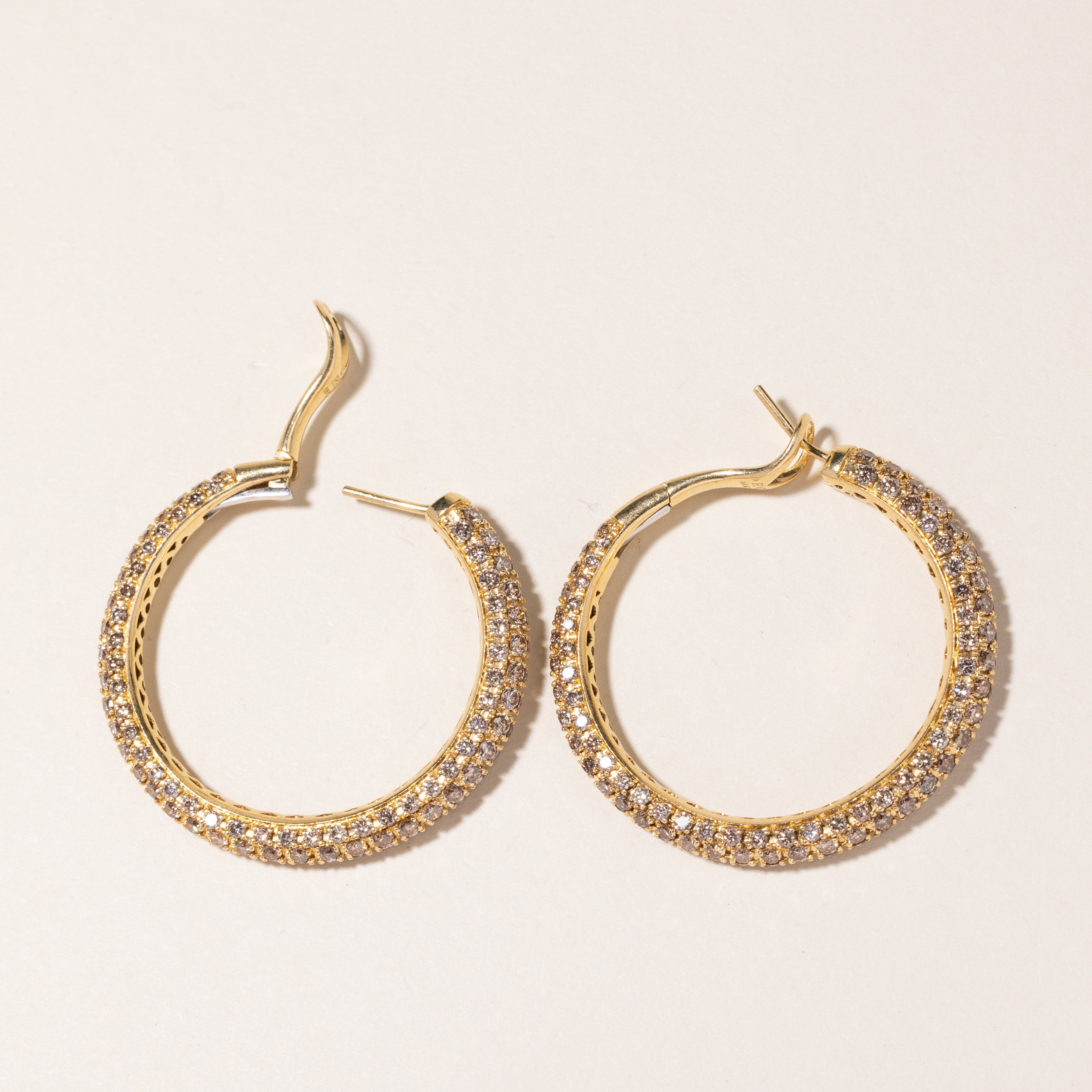 18K Yellow Gold Diamond Hoop Earrings | 5.97ctw |