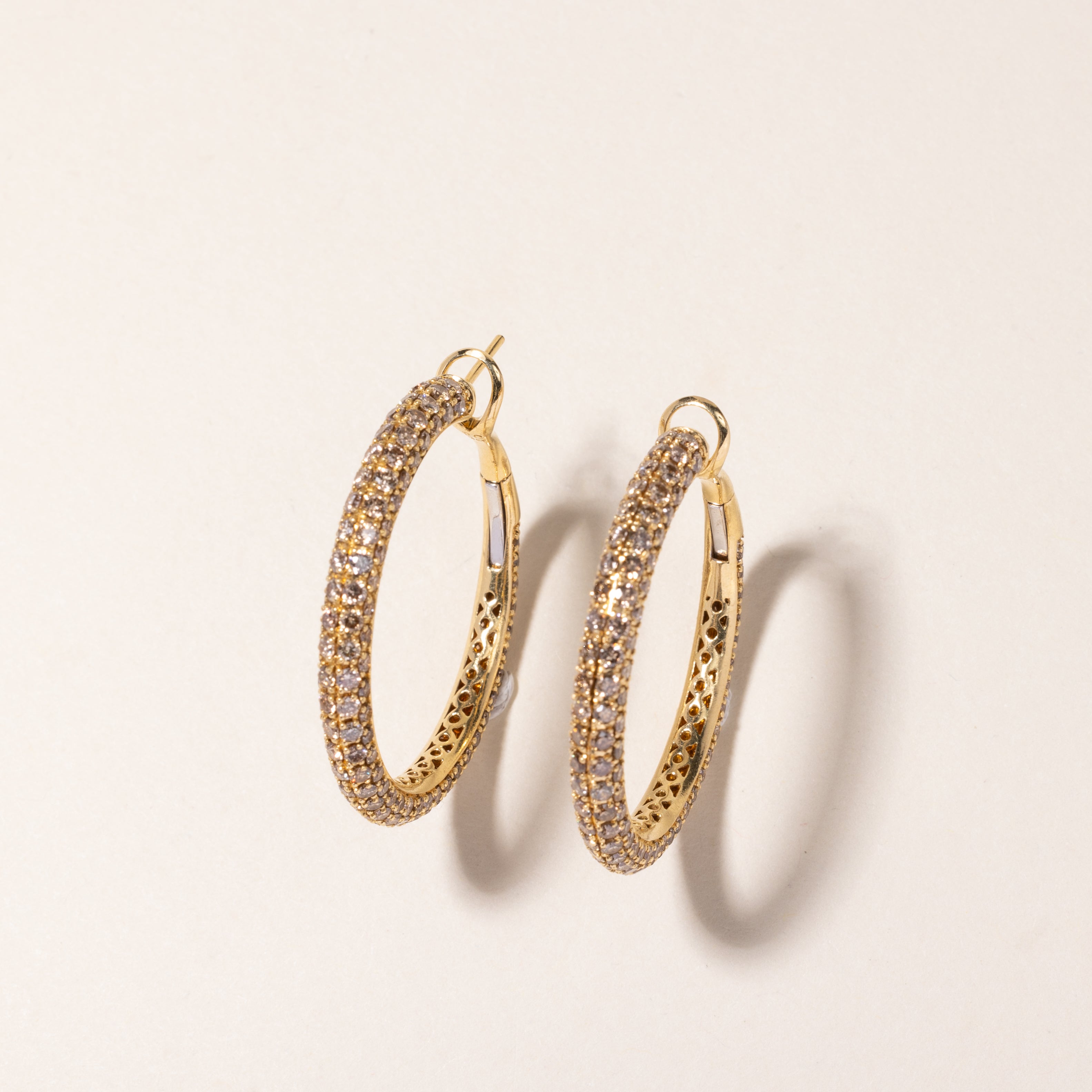 18K Yellow Gold Diamond Hoop Earrings | 5.97ctw |