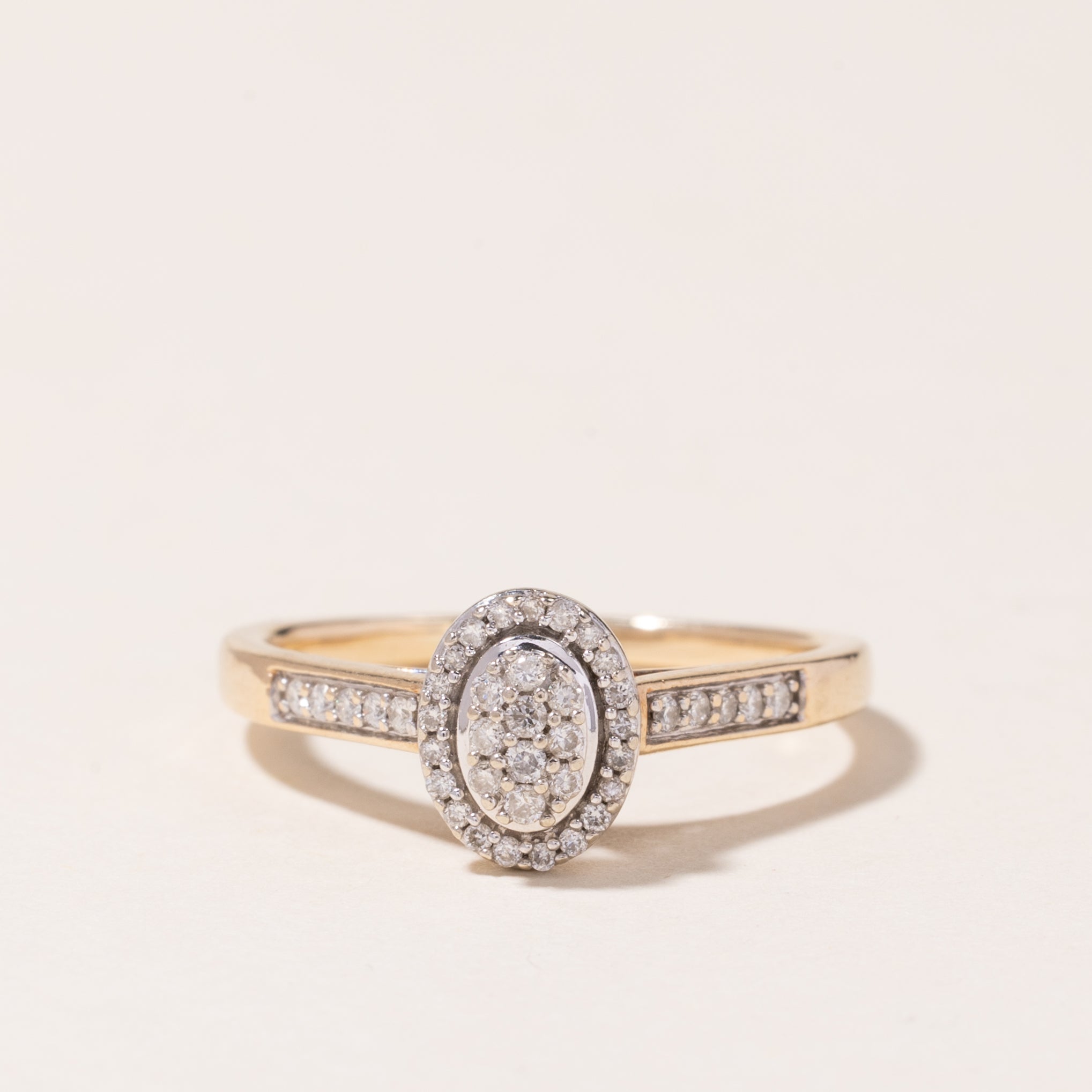 10K Yellow Gold Diamond Cluster Ring | 0.34ctw | SZ 9.25