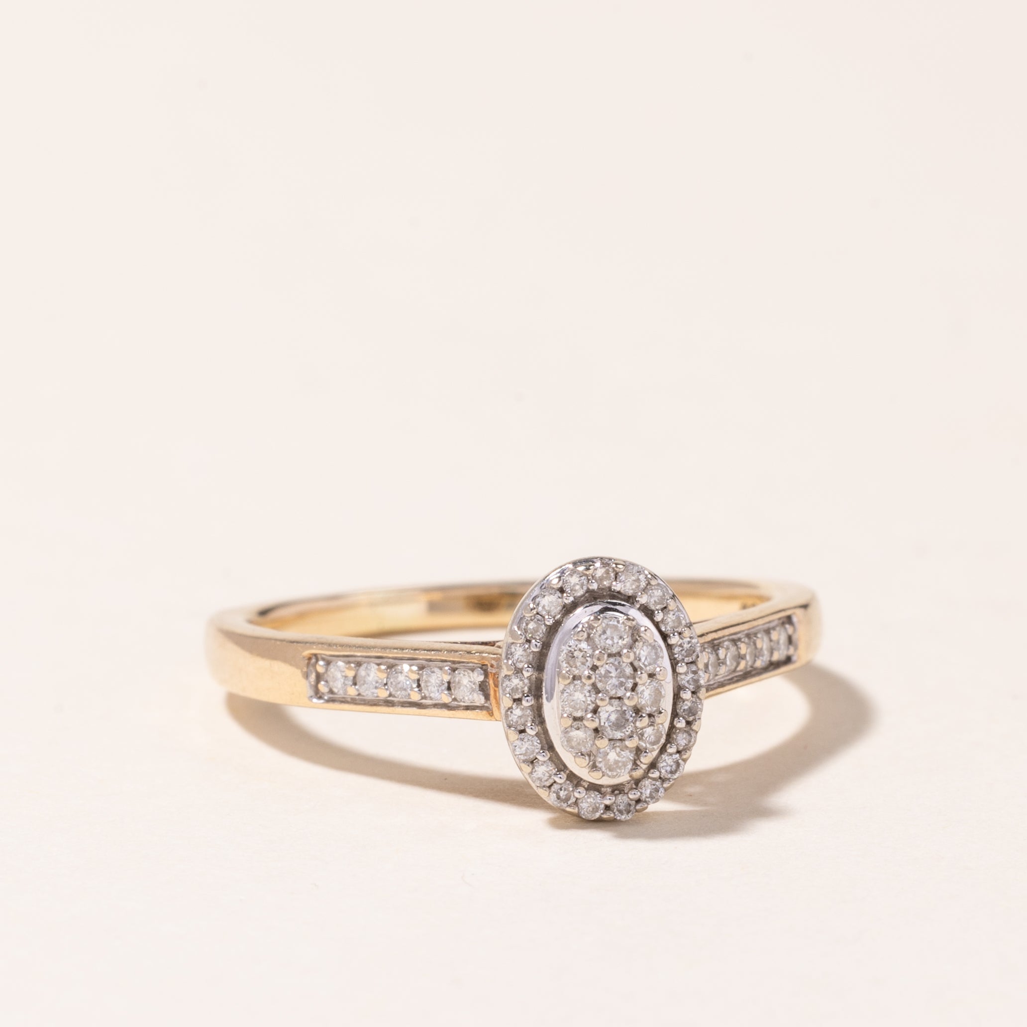 10K Yellow Gold Diamond Cluster Ring | 0.34ctw | SZ 9.25