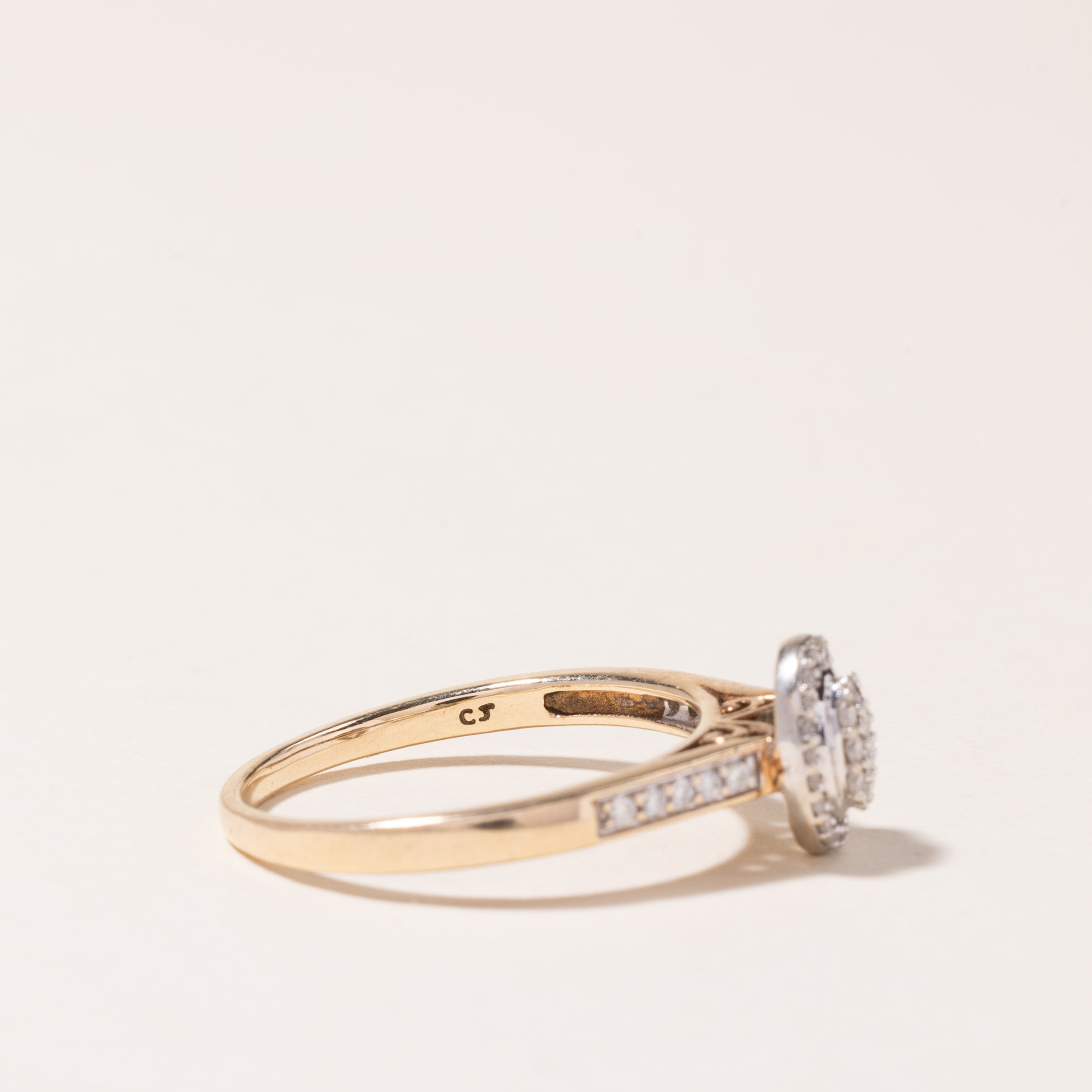 10K Yellow Gold Diamond Cluster Ring | 0.34ctw | SZ 9.25