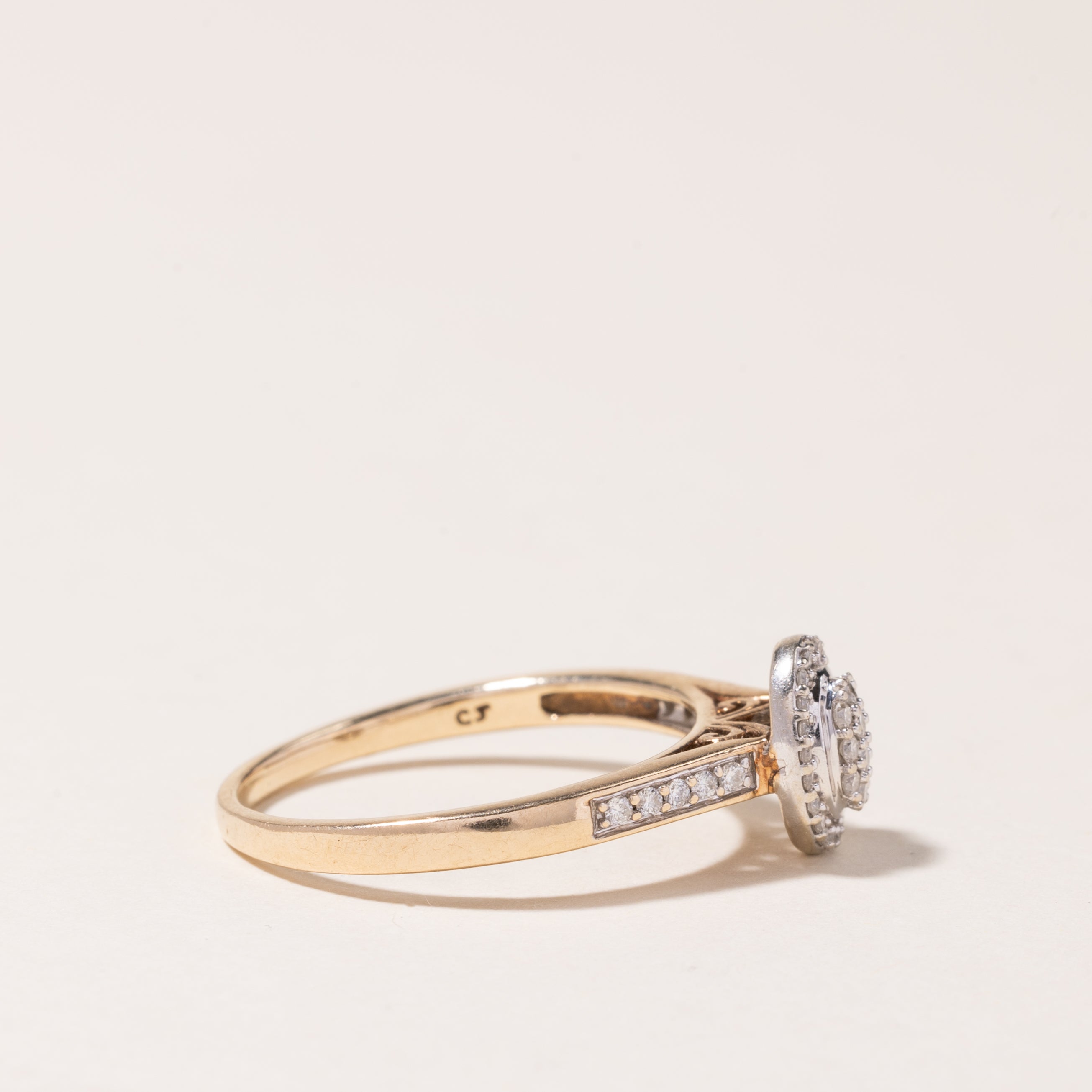 10K Yellow Gold Diamond Cluster Ring | 0.34ctw | SZ 9.25