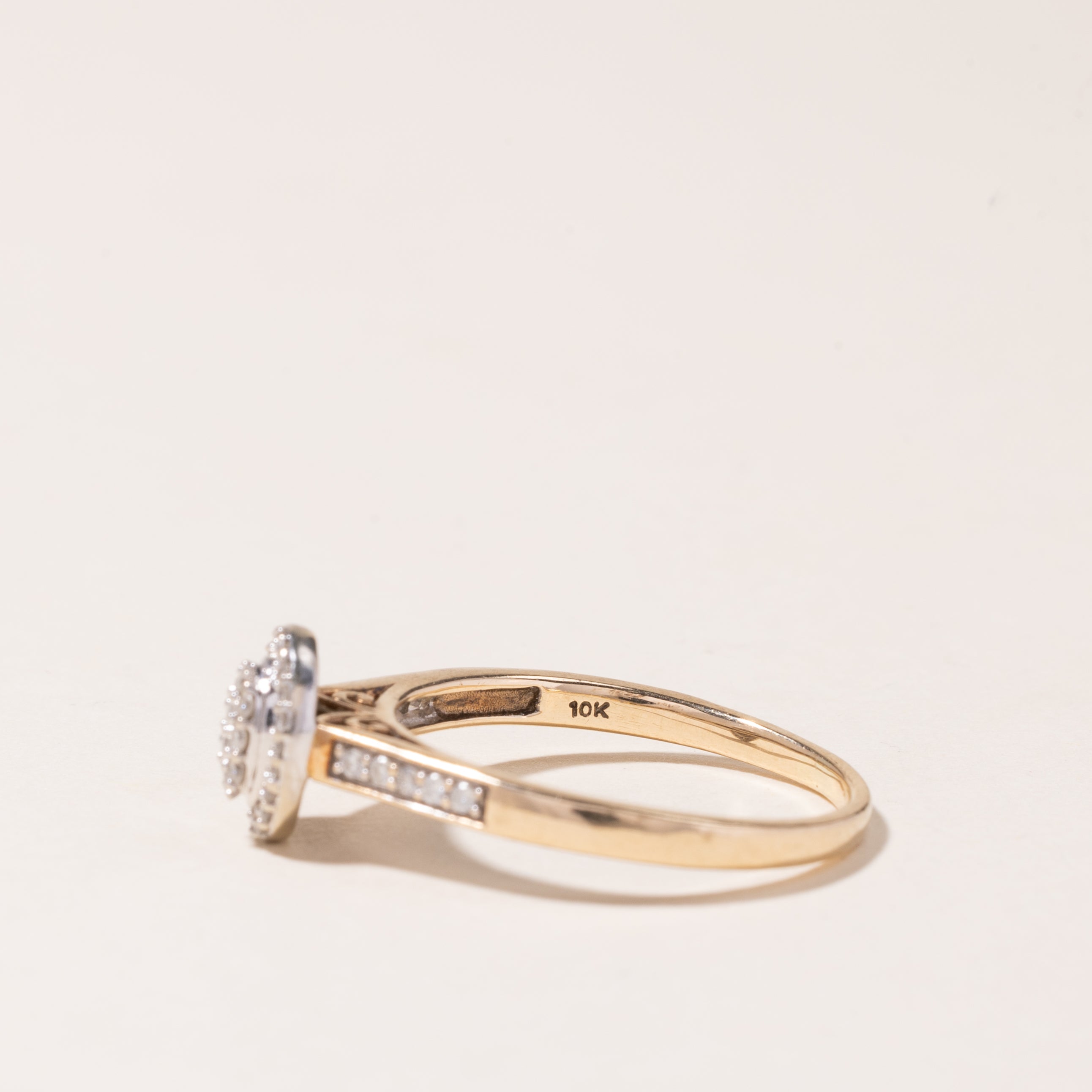 10K Yellow Gold Diamond Cluster Ring | 0.34ctw | SZ 9.25
