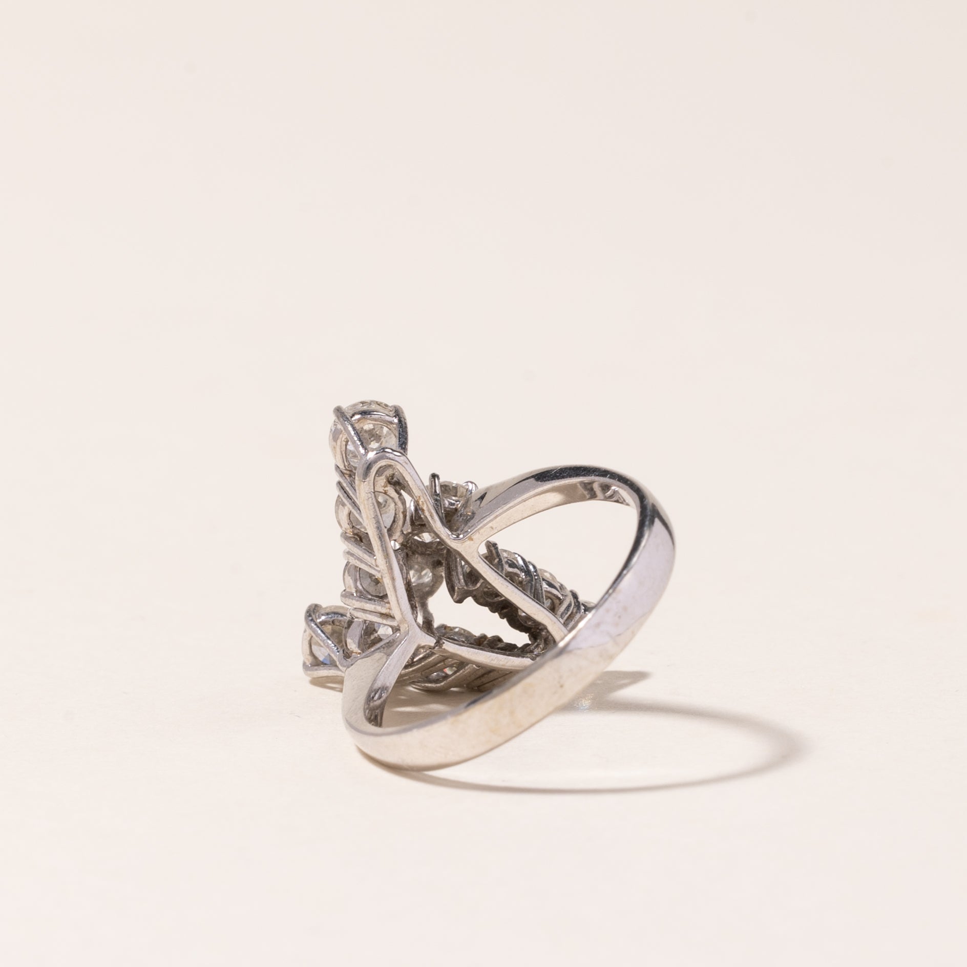 18K White Gold Diamond Abstract Ring | 2.00ctw | SZ 6.75 |
