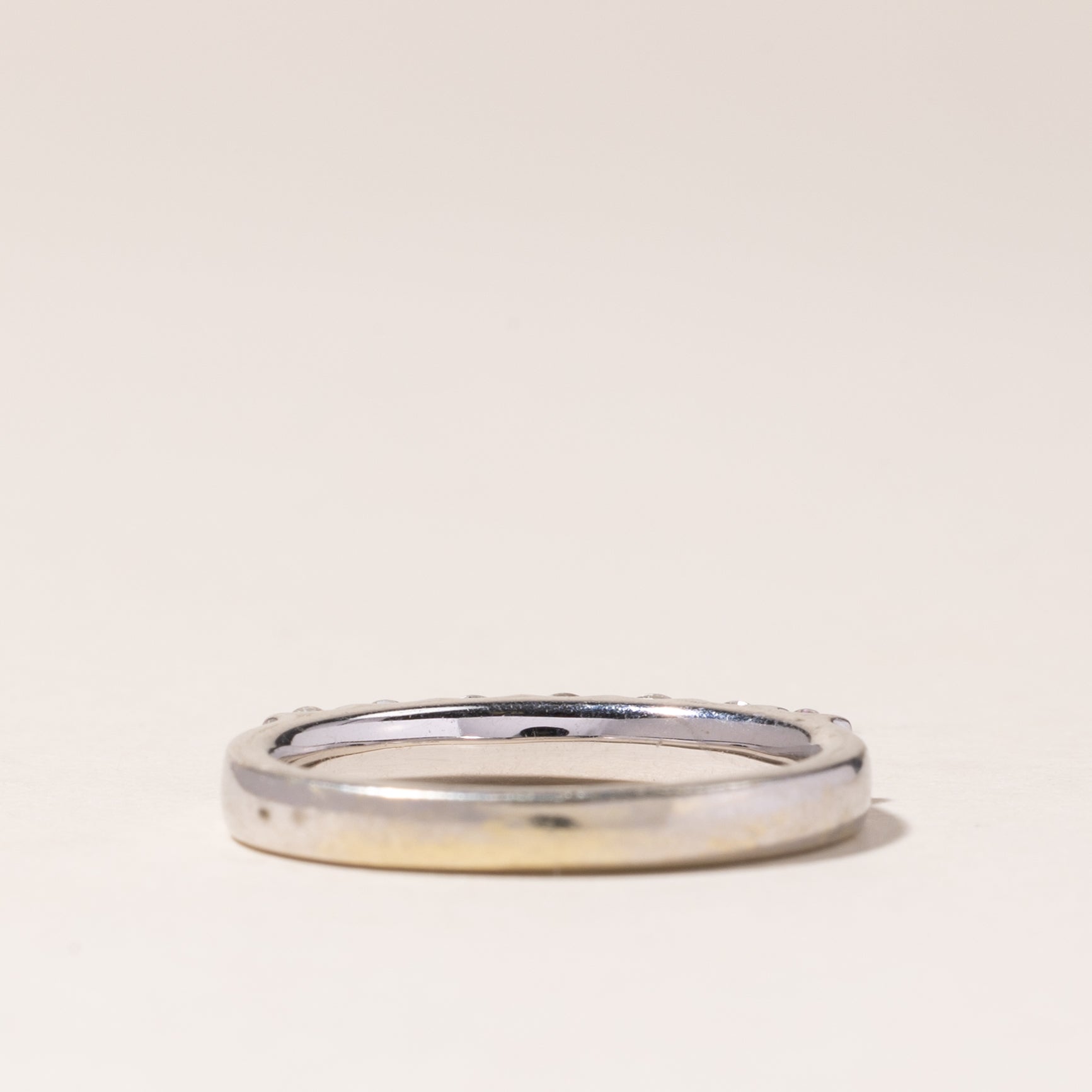 14K White Gold Semi Eternity Diamond Band | 0.39ctw | SZ 5.25 |
