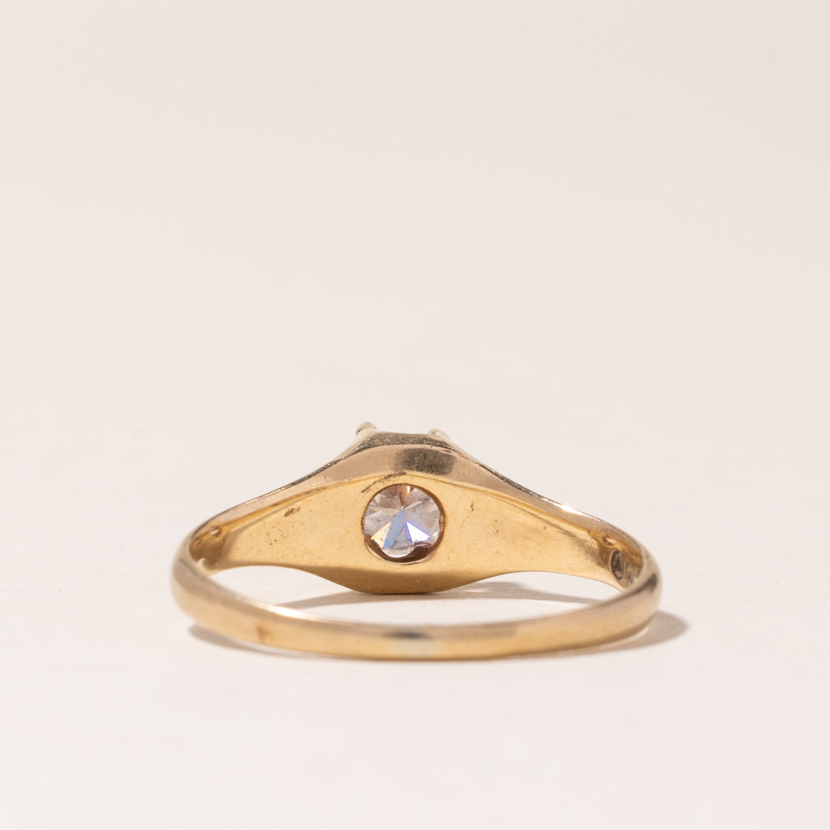 Vintage 14K Yellow Gold Solitaire Diamond Engagement Ring | 0.35ct | SZ 5.5 |