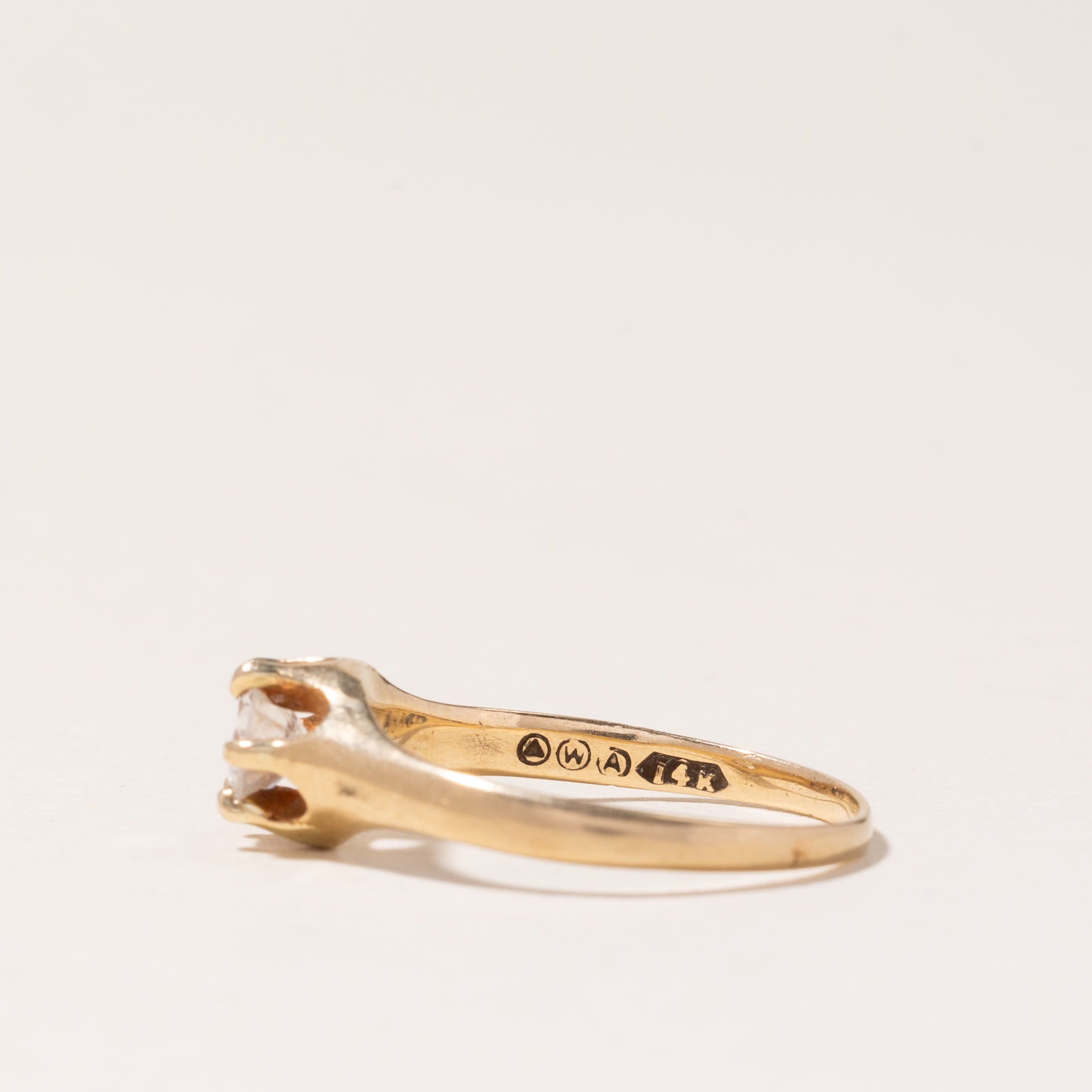 Vintage 14K Yellow Gold Solitaire Diamond Engagement Ring | 0.35ct | SZ 5.5 |