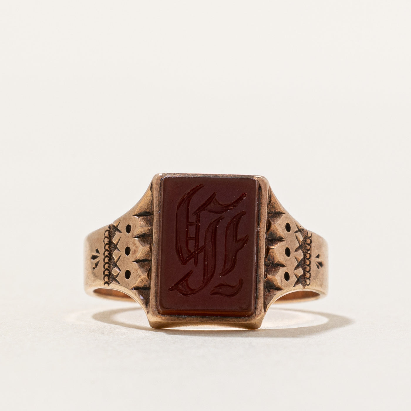 Engraved Carnelian Ring | 1.00ct | SZ 3.75 |